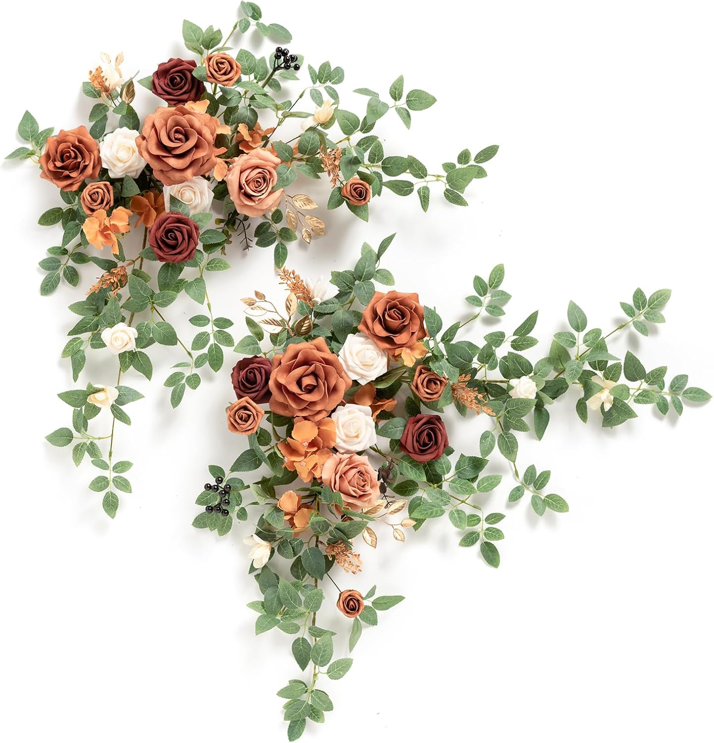 Lings Moment 2PCS Terracotta Artificial Floral Swags Centerpieces