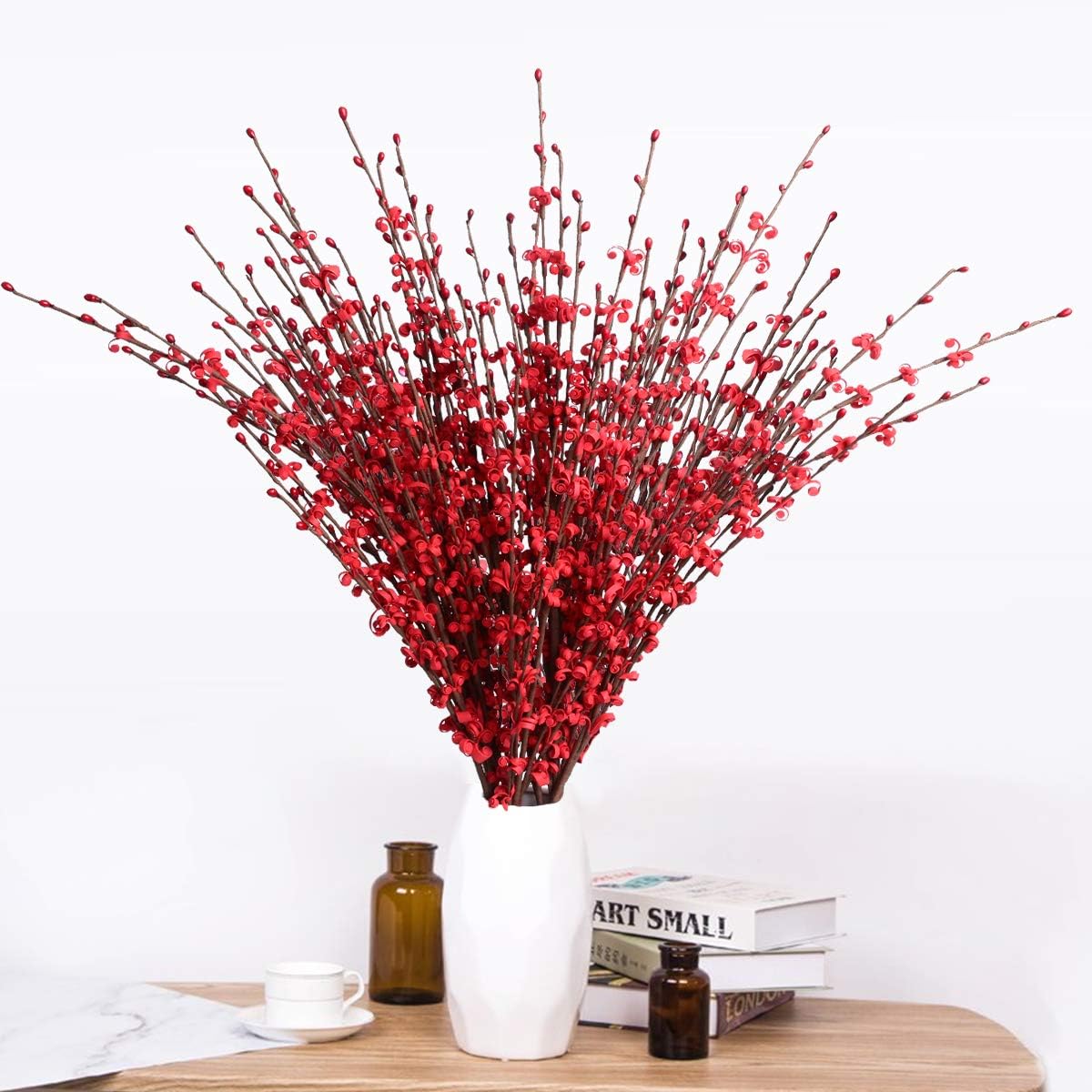 Yinhua 10 Pcs 295 Inch Red Artificial Jasmine Flowers