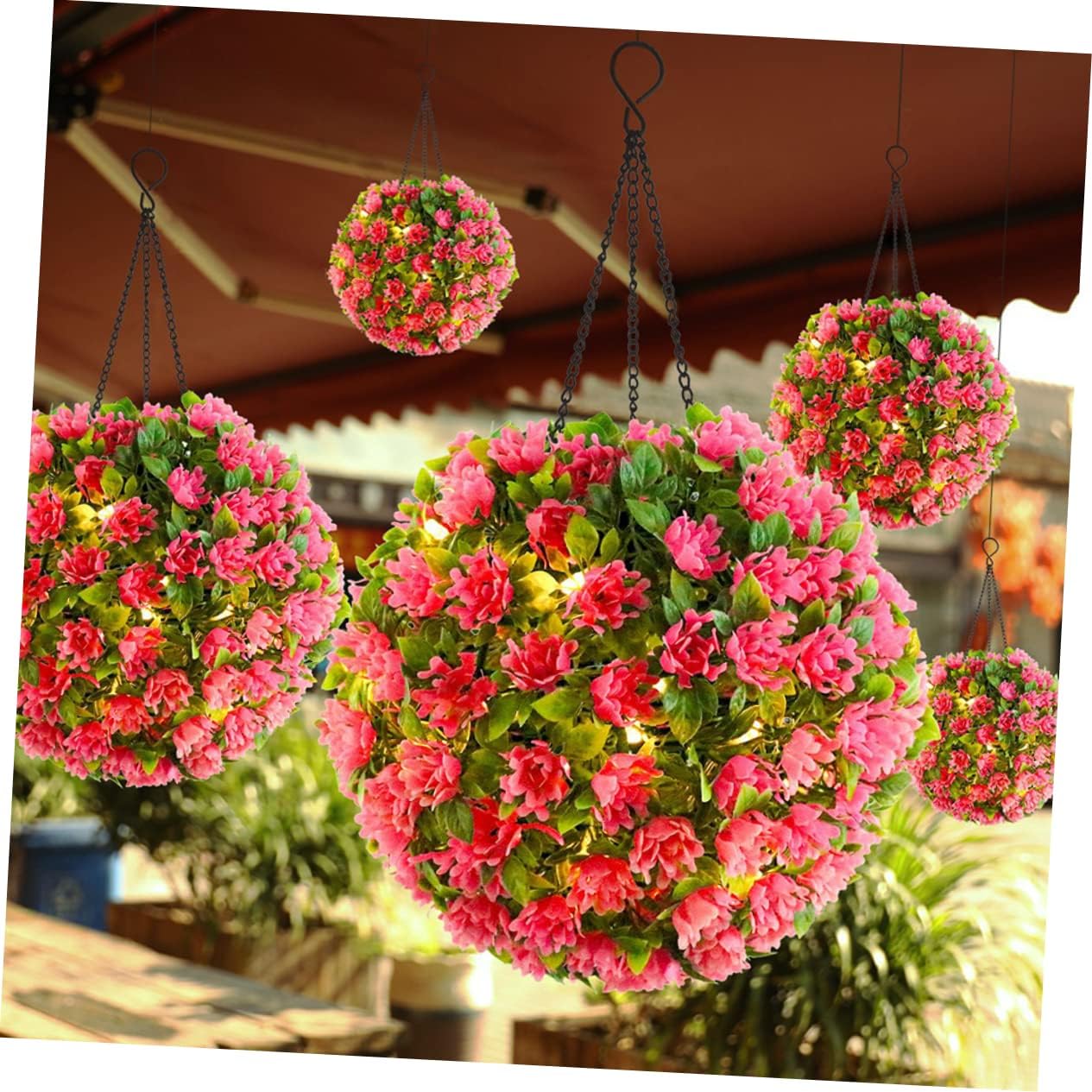 Solar Lighted Topiary Flower Ball for Outdoor Decor