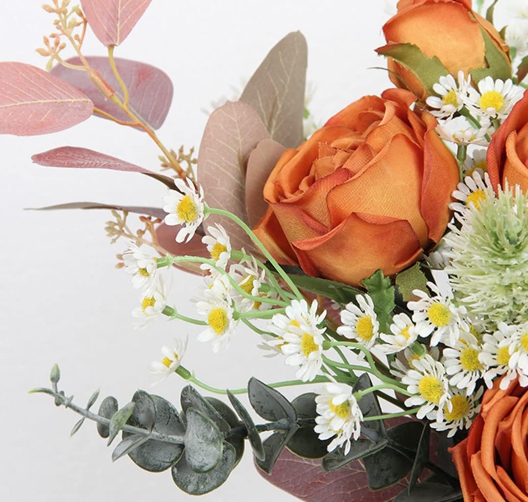 Artificial Silk Flowers with Vase for Home Decor