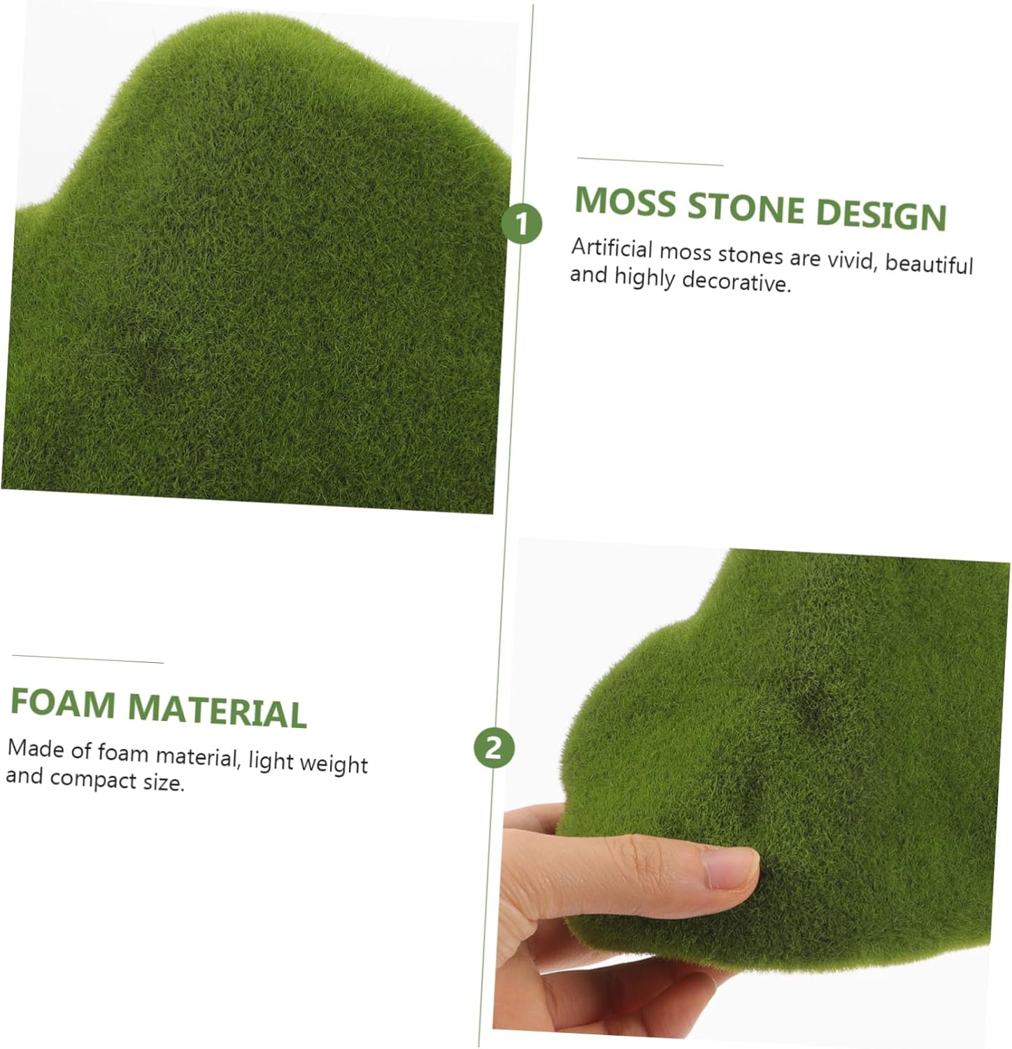 VINTORKY Faux Moss Stones for DIY Crafts and Decor