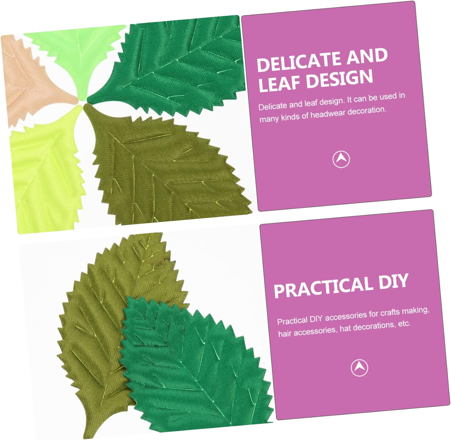 900 Pcs Artificial Green Leaves for Hair Ties and Crafts