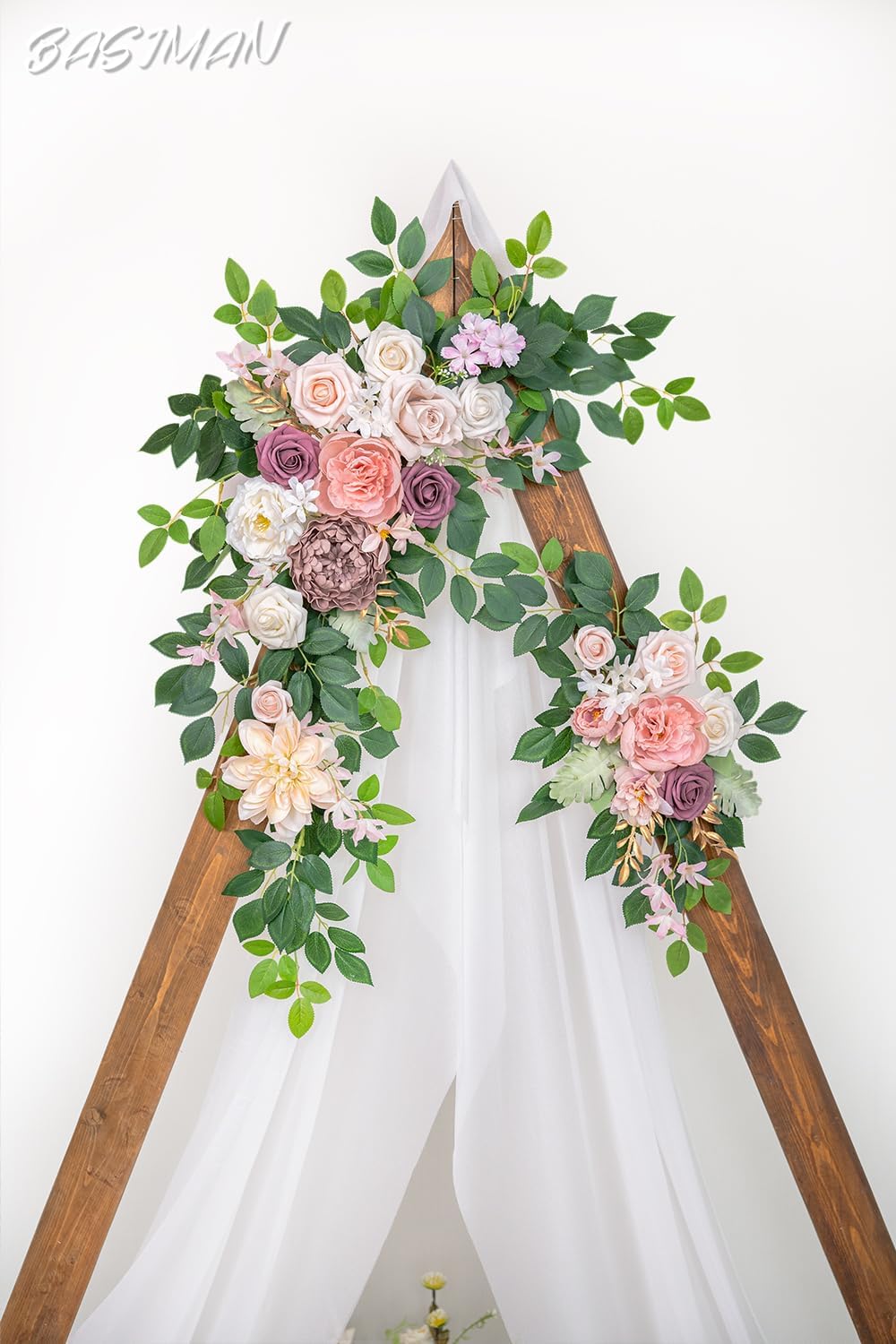BASIMAN Arch Flowers with Drapes Kit for Wedding Decor