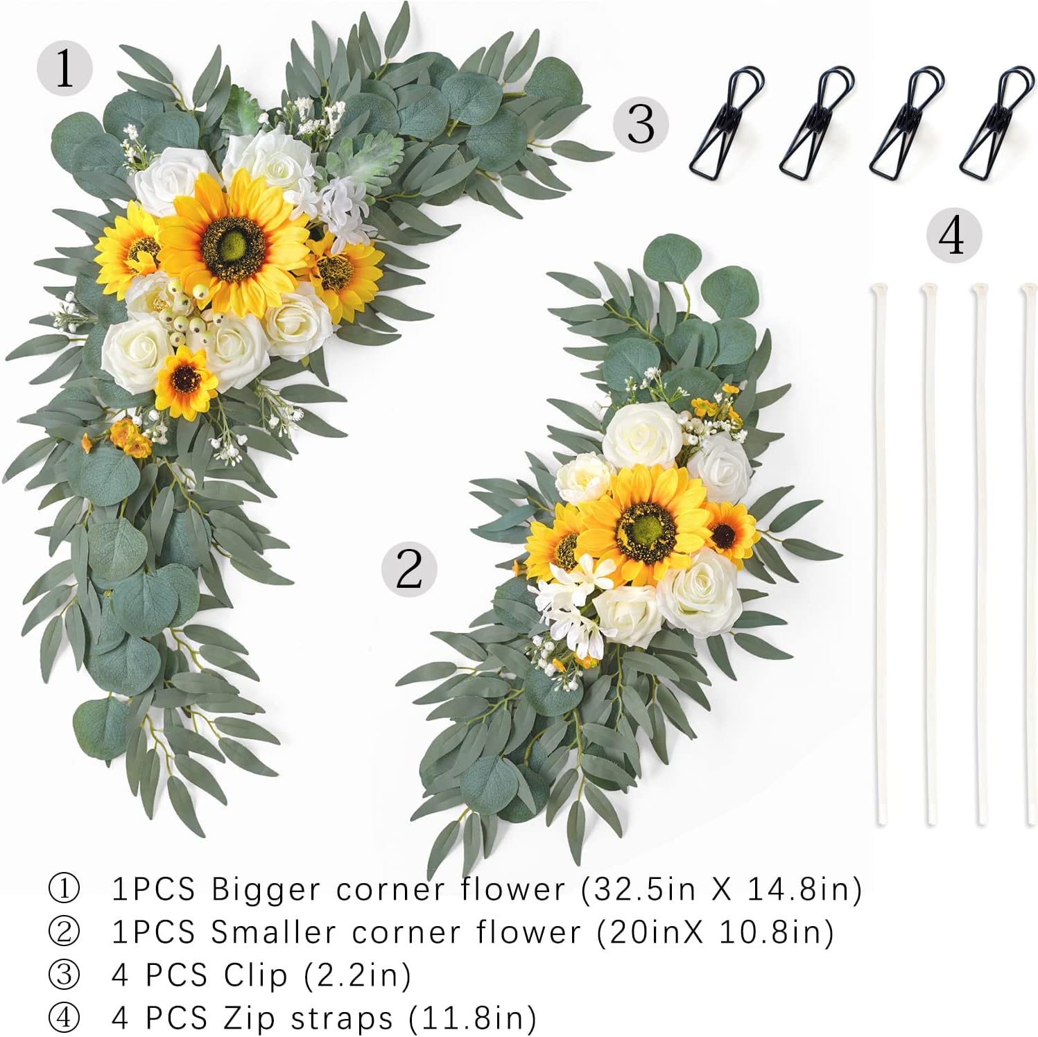 Ponatia Artificial Wedding Arch Flowers Pack of 2