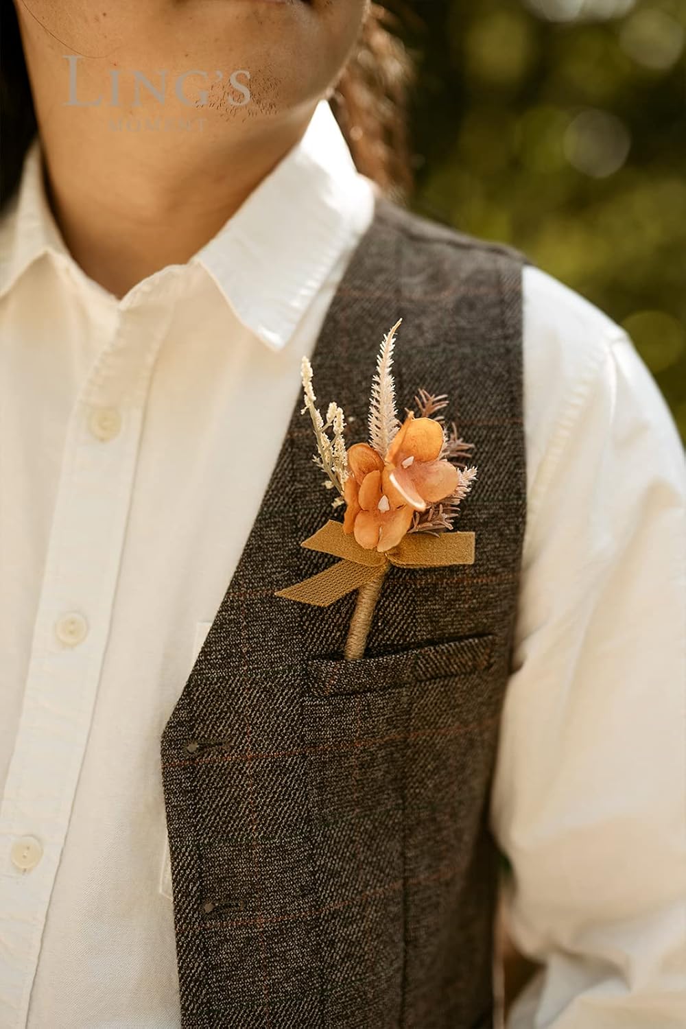 Lings Moment Burnt Orange Boutonniere 10pcs