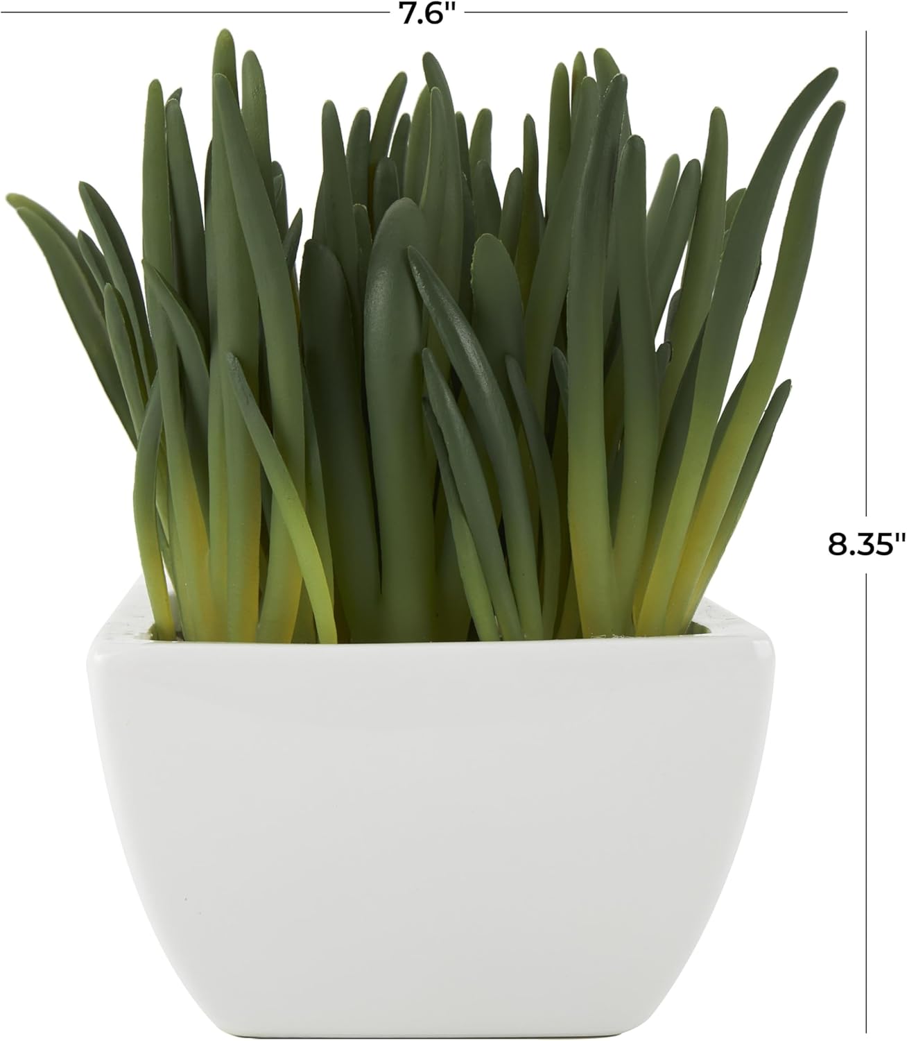 Deco 79 Artificial Plant with White Ceramic Pot 8x6x8 Inches Green