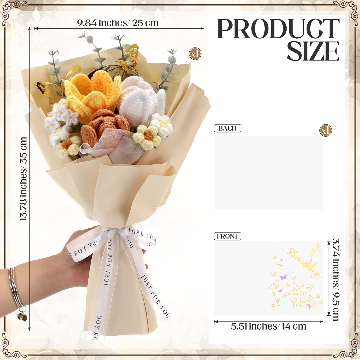 Handmade Crochet Flower Bouquet Yellow