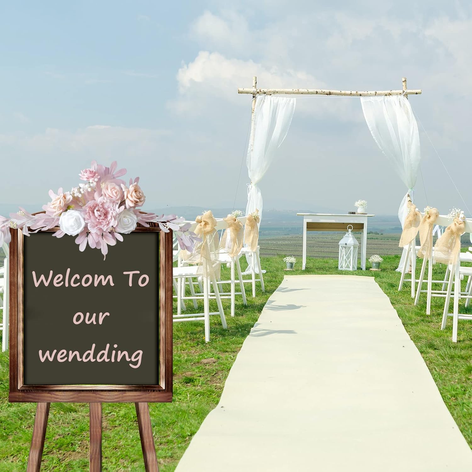 60cm Artificial Orange Rose Wedding Arch Flowers