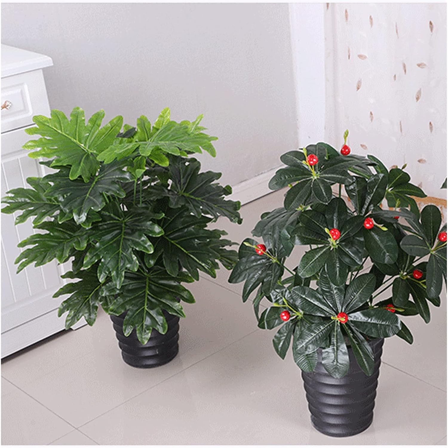 Artificial Pine Bonsai Tree 295 Inch Fake Potted Plants with 18 Leaves