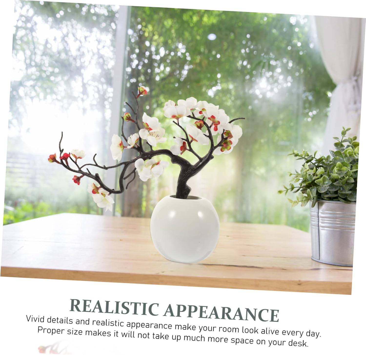 Artificial Plum Potted Plant 33X30CM White