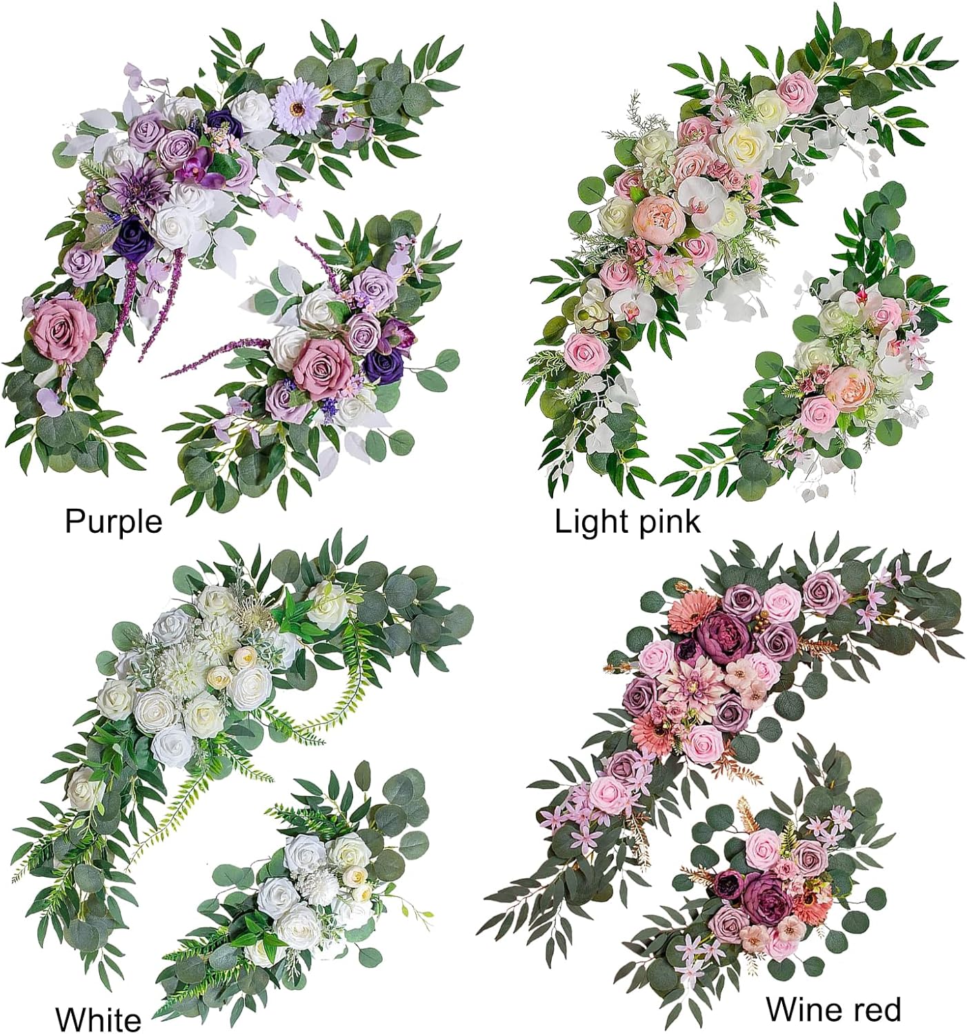 Artificial Wedding Arch Flowers Kit with Draping Fabric