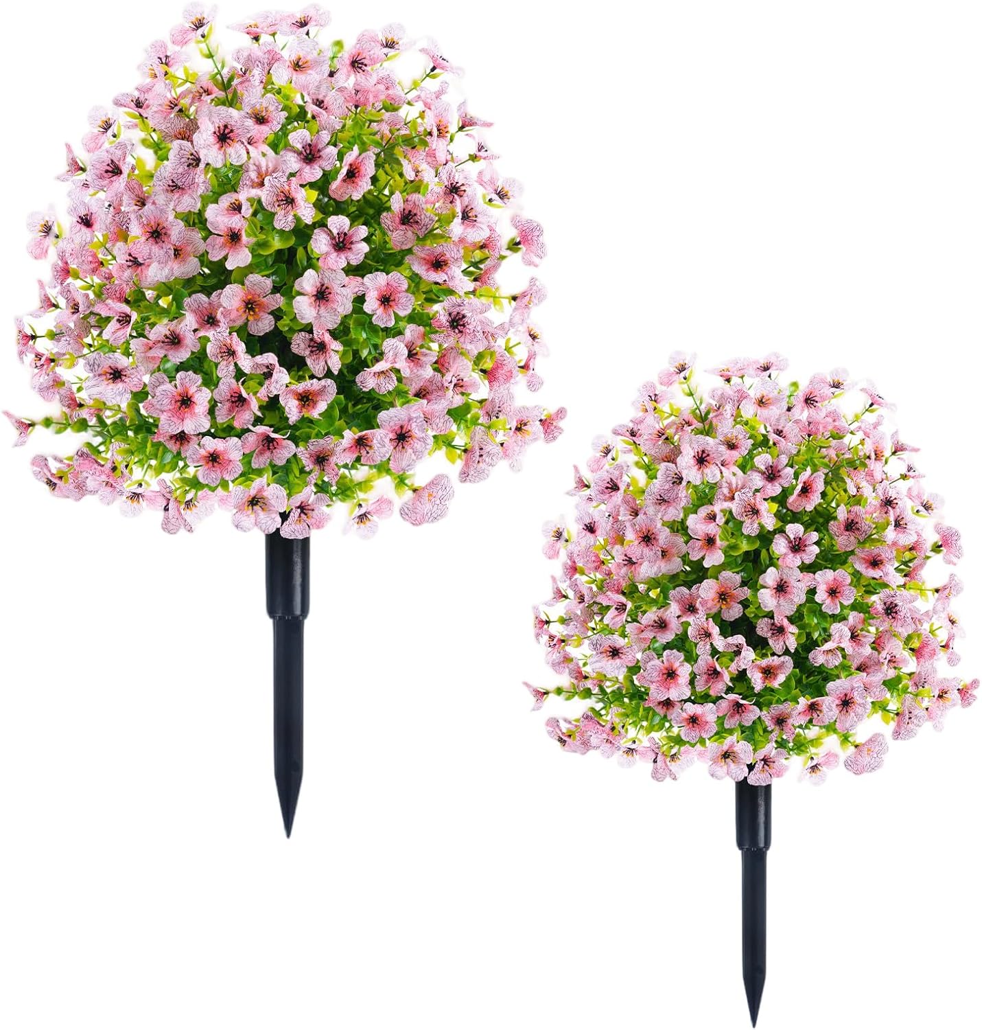 2 Artificial Cypress Trees with Ground Spike Set