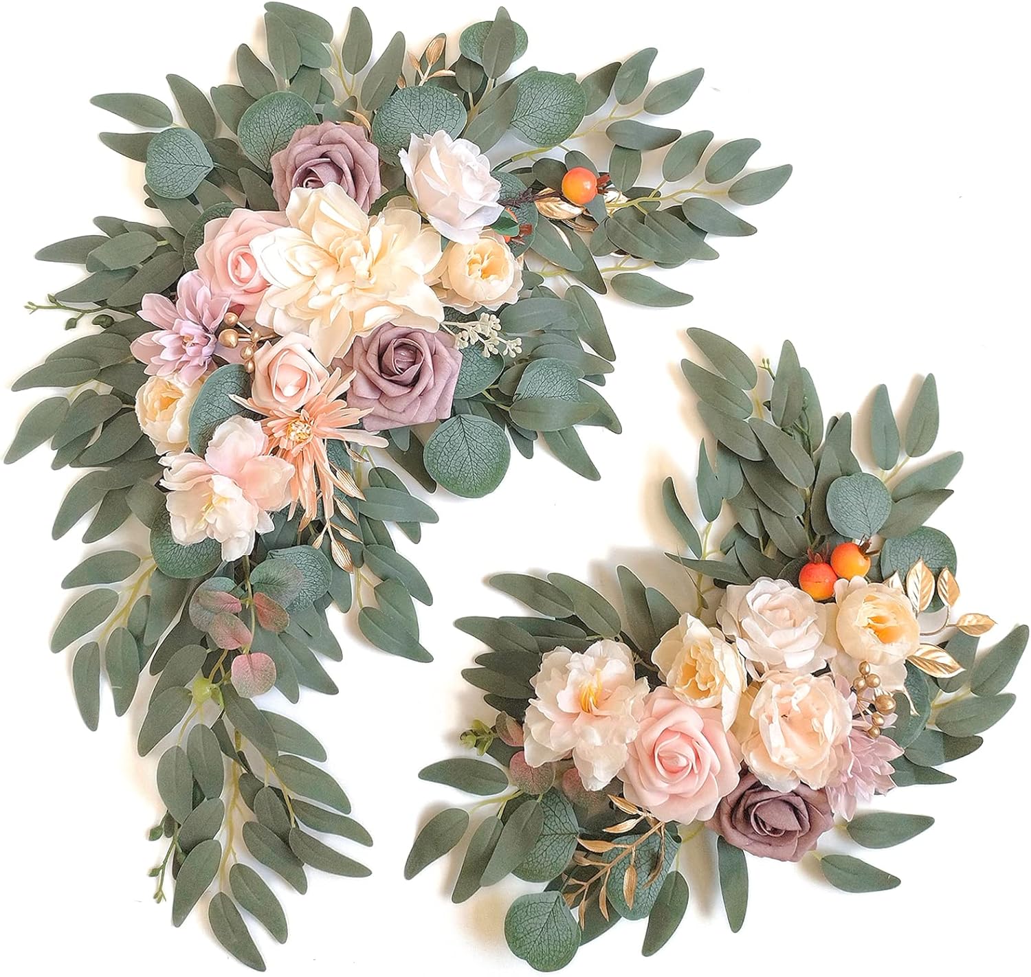 Piklado Faux Flower Swag Set of 2 Champagne Wedding Decor