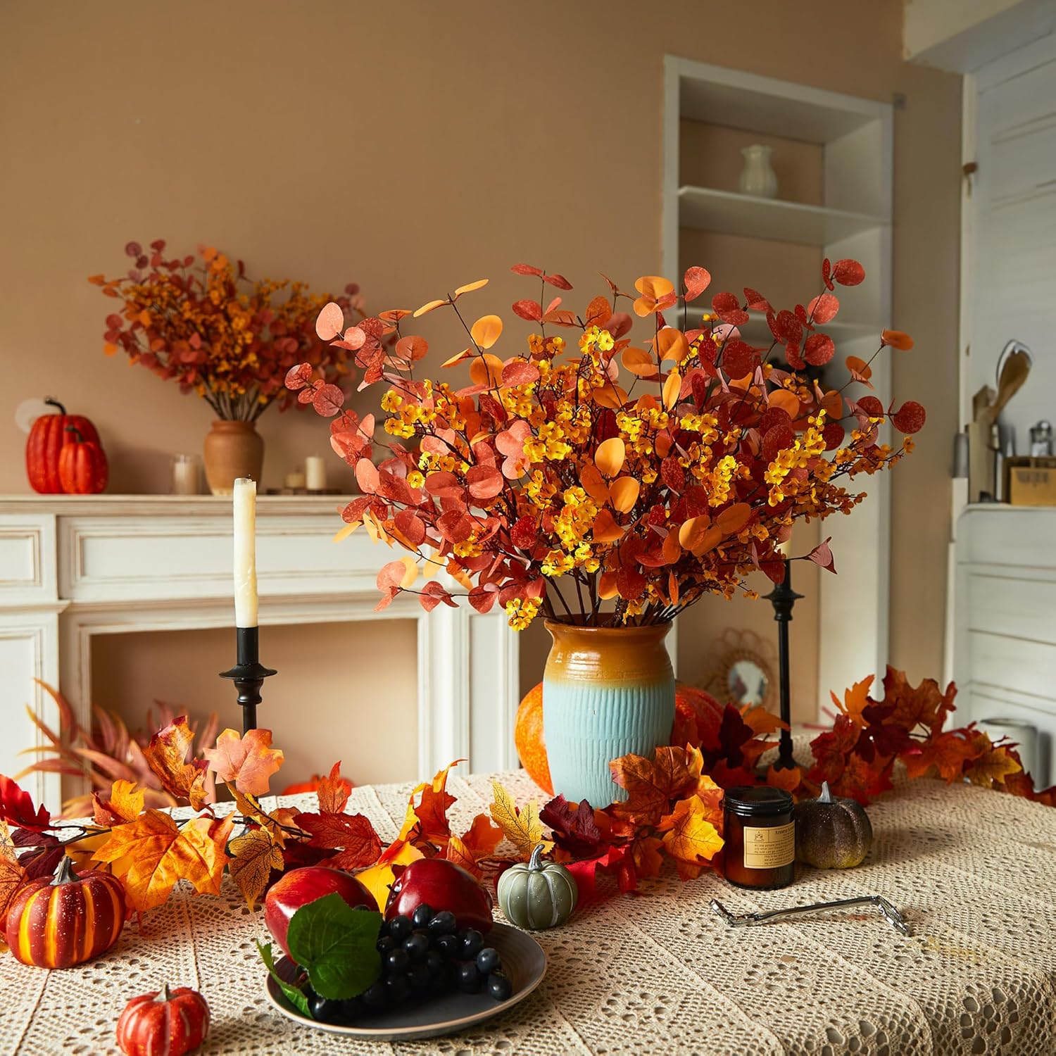 Annas Whimsy 8 Pcs Artificial Fall Plants and Flowers