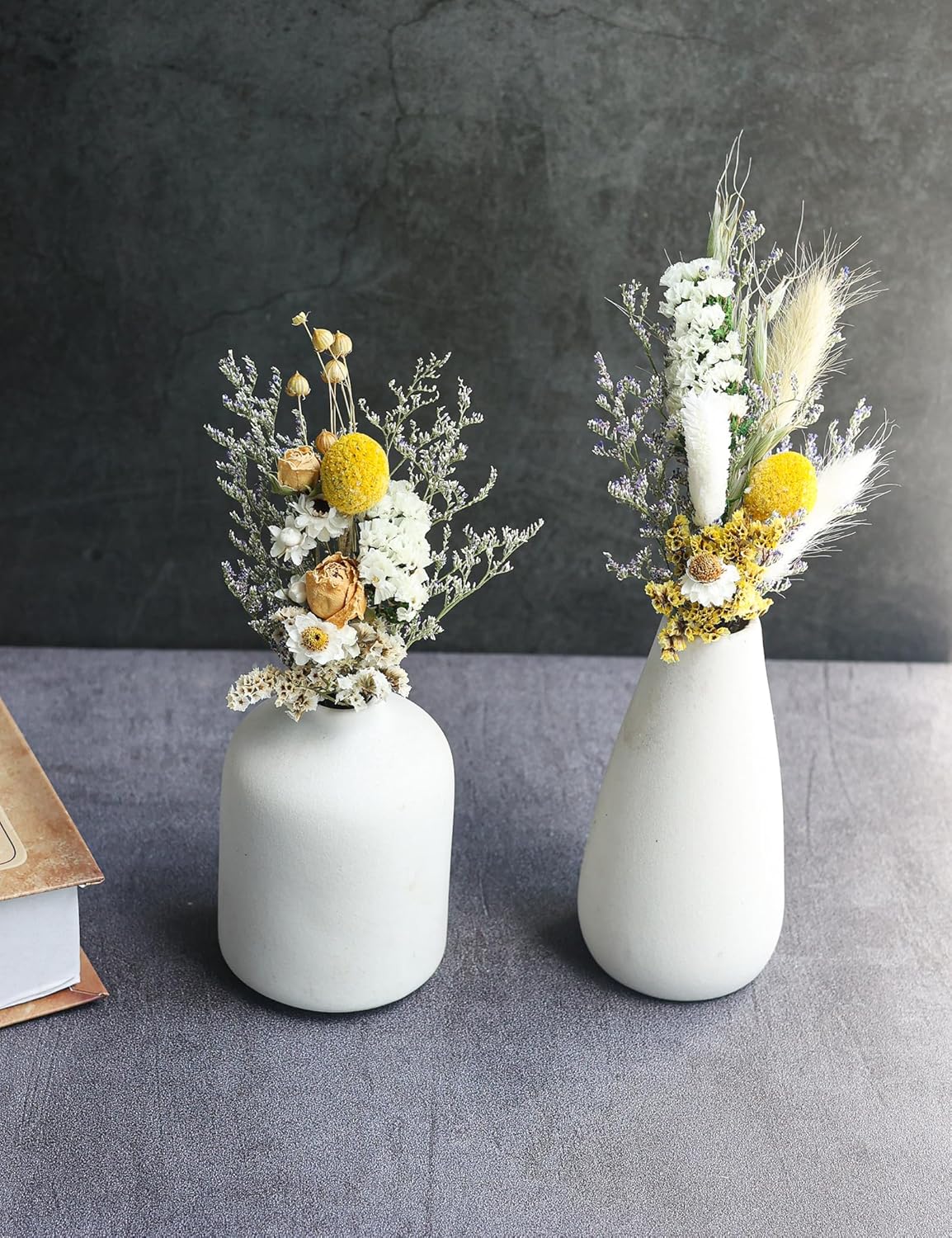 Mini Dried Flower Bouquets Pack of 6 Yellow Cake Flowers