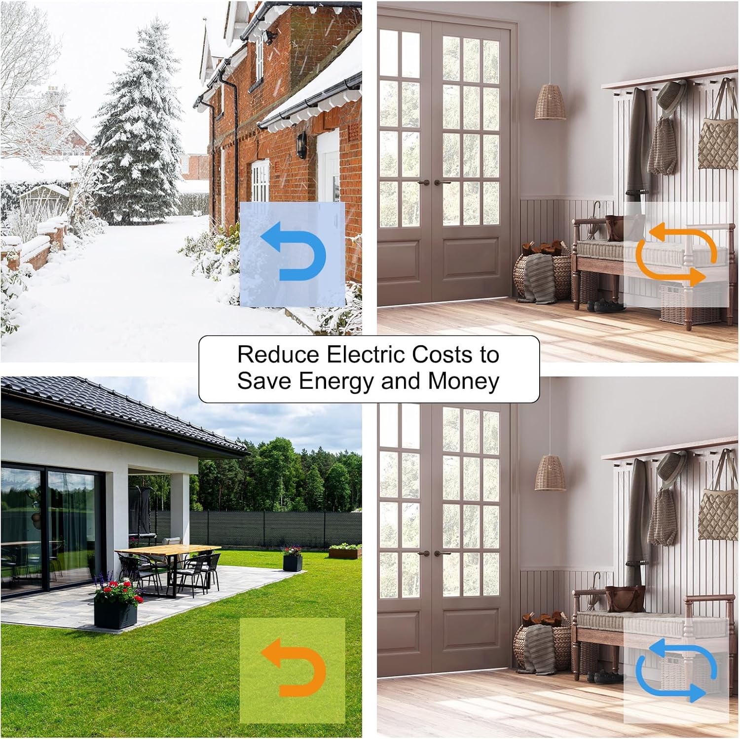 UXCell Self-Adhesive Door Sweep with Brush - Cold Noise Dust Barrier