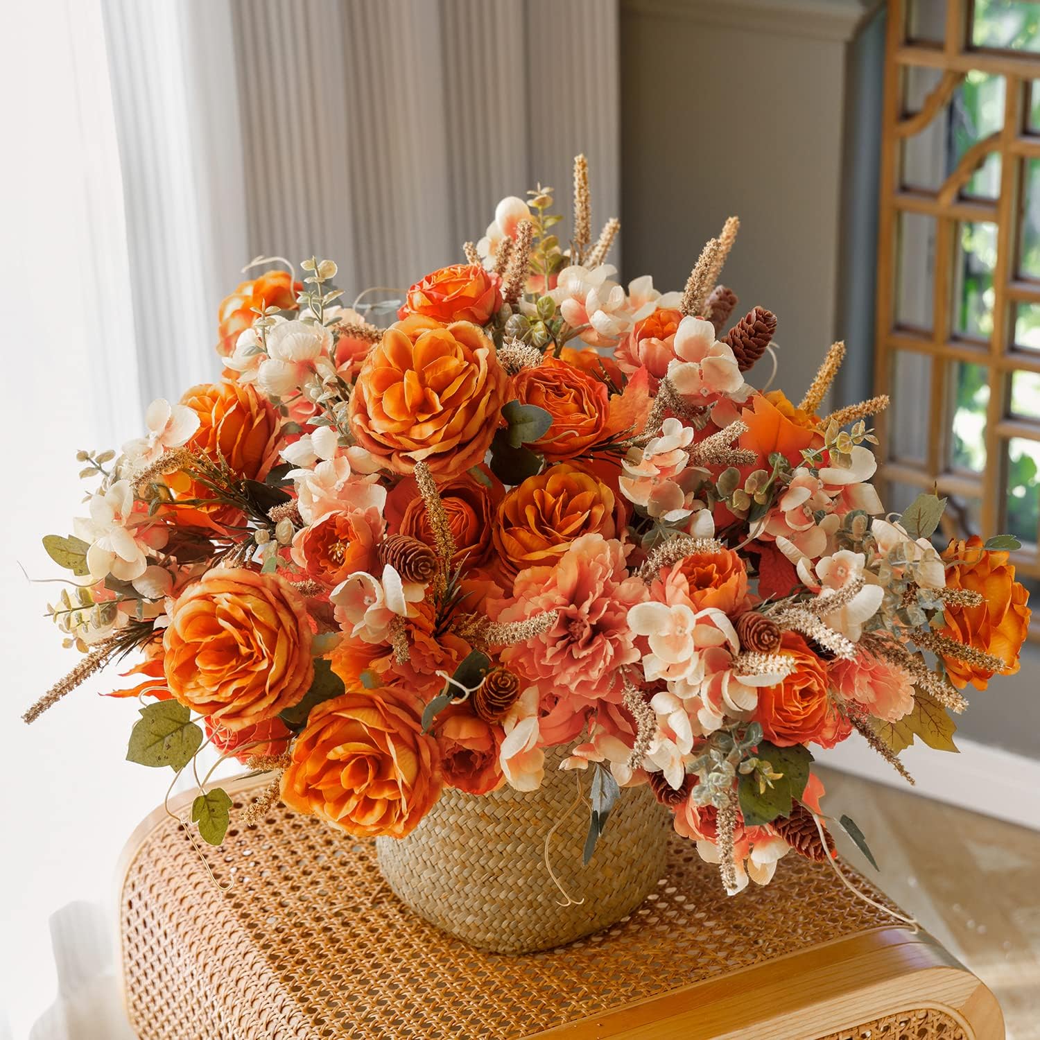 Thanksgiving Decorations 2Pcs Artificial Fall Flowers