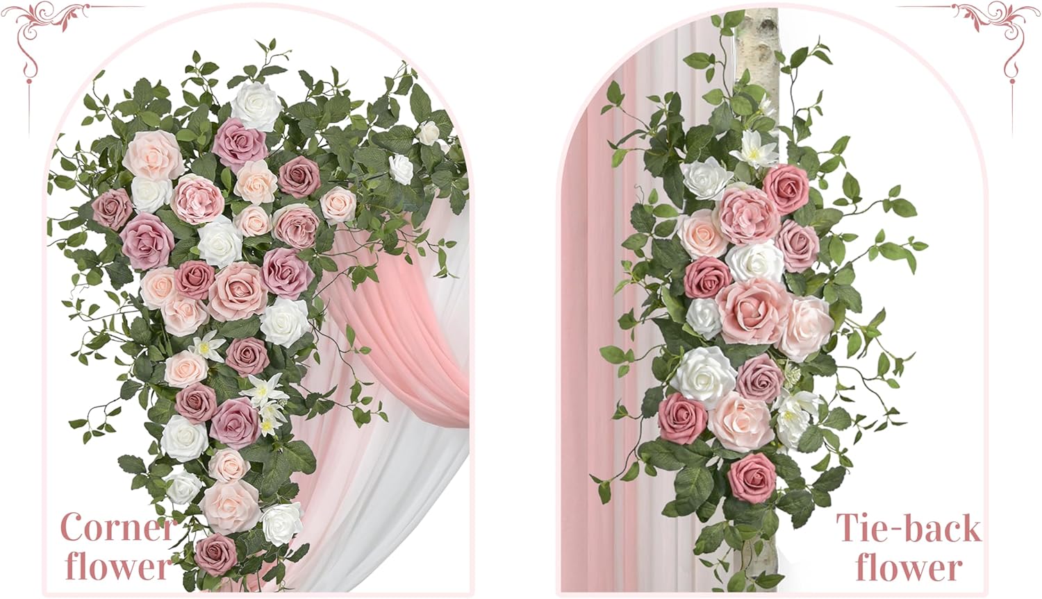 Tings Time Arch Flowers with Drapes Kit Set of 5