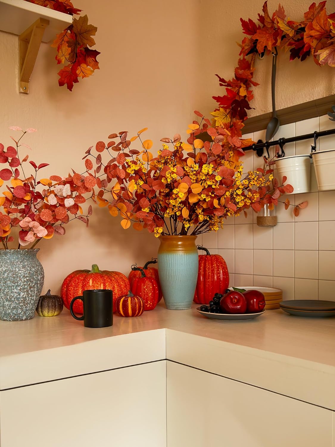 Annas Whimsy 8 Pcs Artificial Fall Plants and Flowers