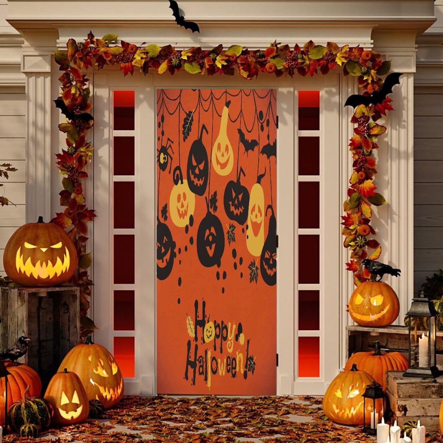 Susiyo Halloween Pumpkins Door Cover Decor