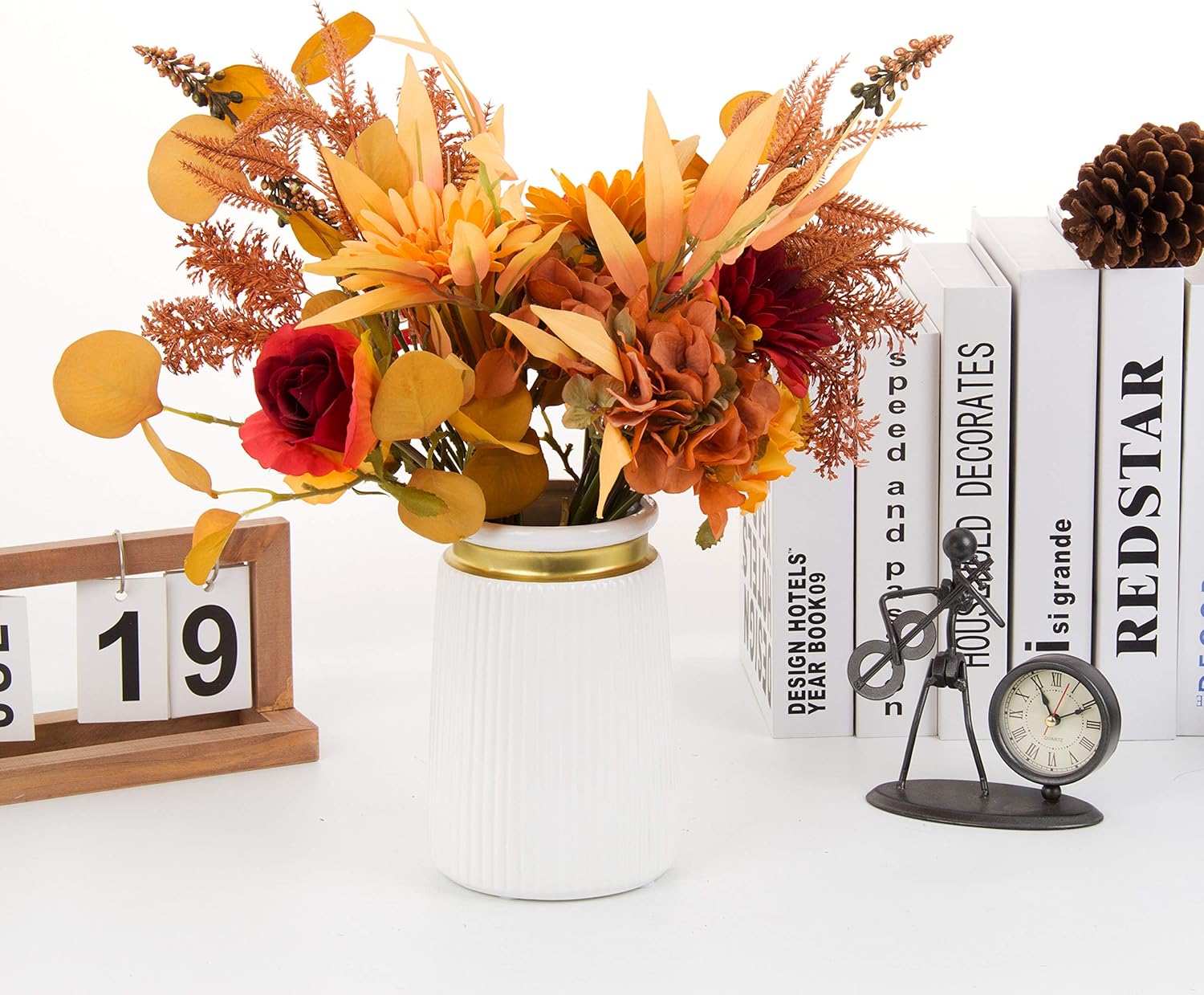 2pcs Boho Style Artificial Flower Bouquets 17 Inch