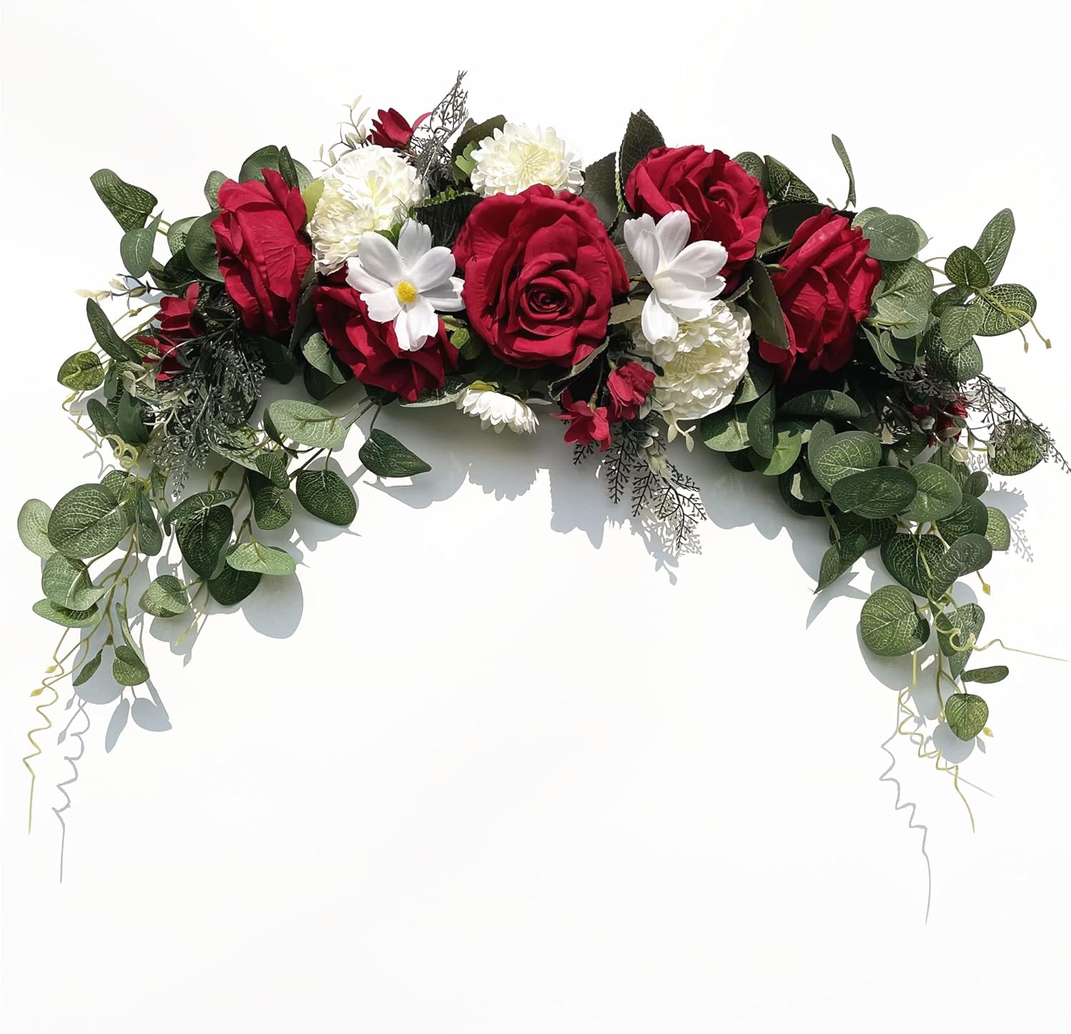 Handmade Wedding Arch Flowers with Silk Roses and Greenery