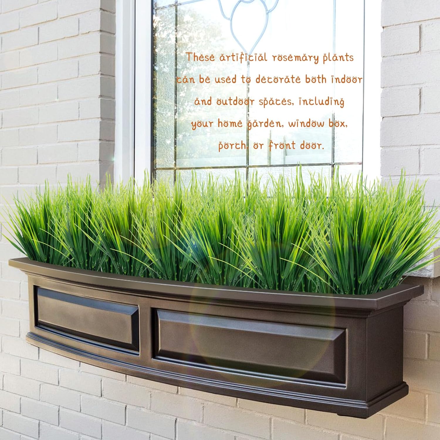 36 Bundles Artificial Wheat Grass UV Resistant Fake Plants for Garden