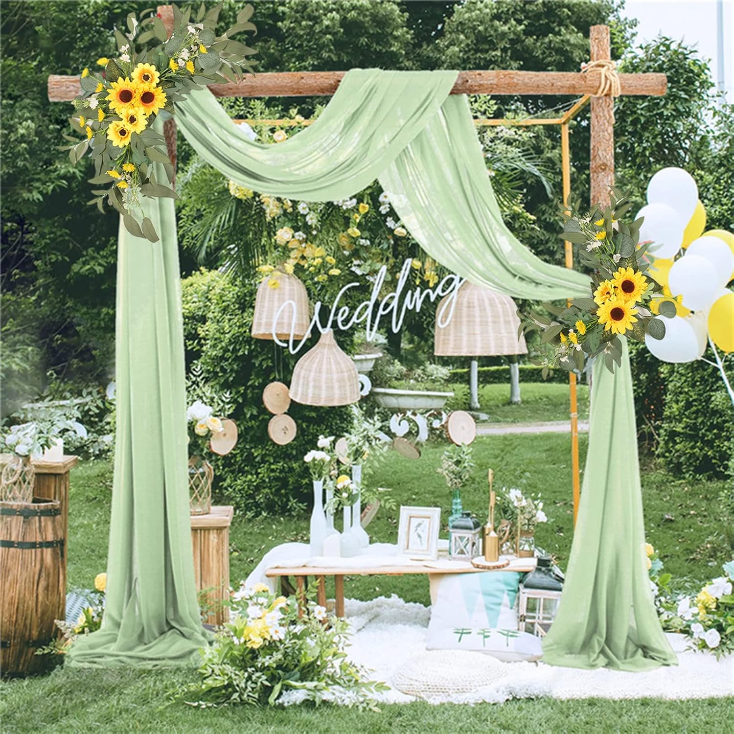 DULRLLY 2Pcs Artificial Wedding Arch Flowers Kit