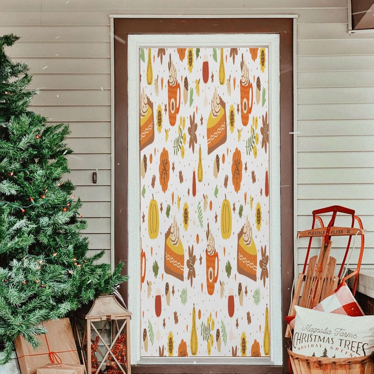 Susiyo Halloween Door Cover Pie Slice Decor 32x79 in