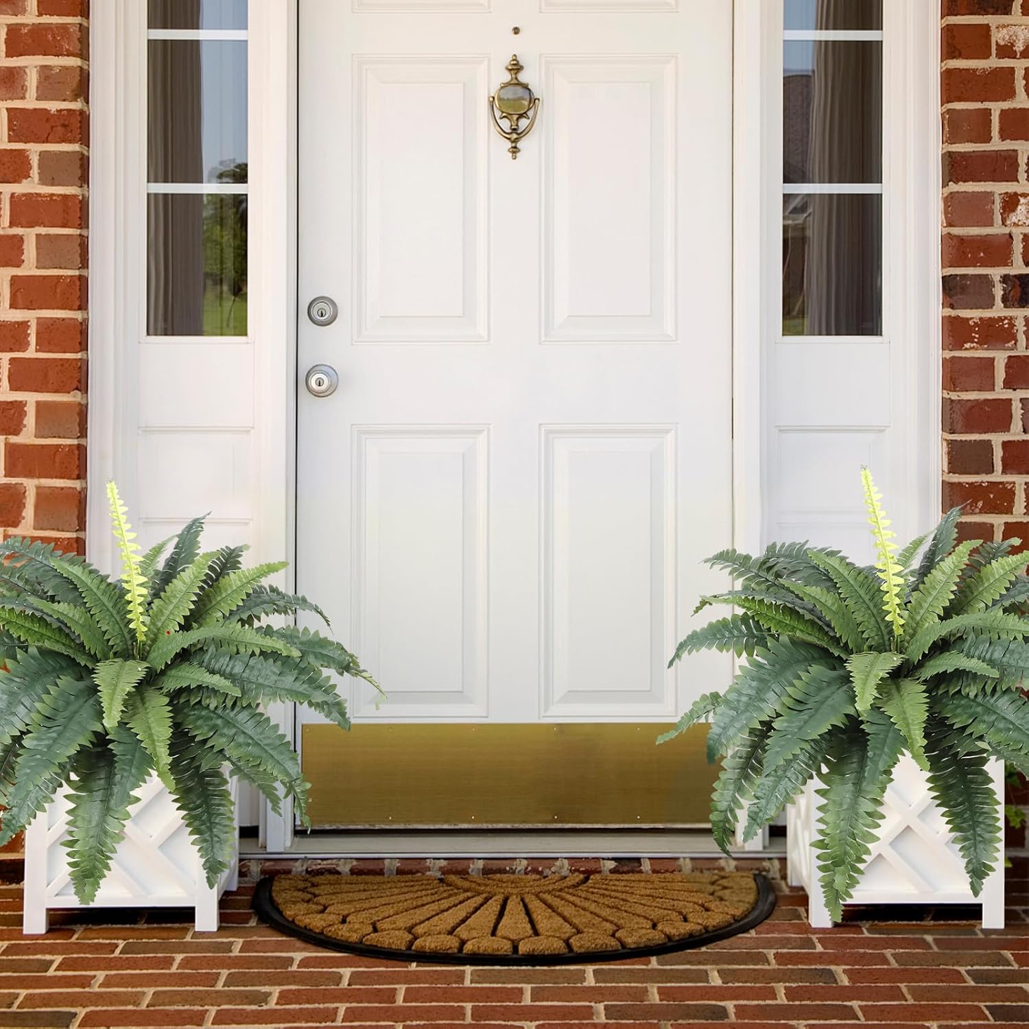 TOCHGREEN Artificial Ferns 2pcs Outdoor Decor 30 Diameter