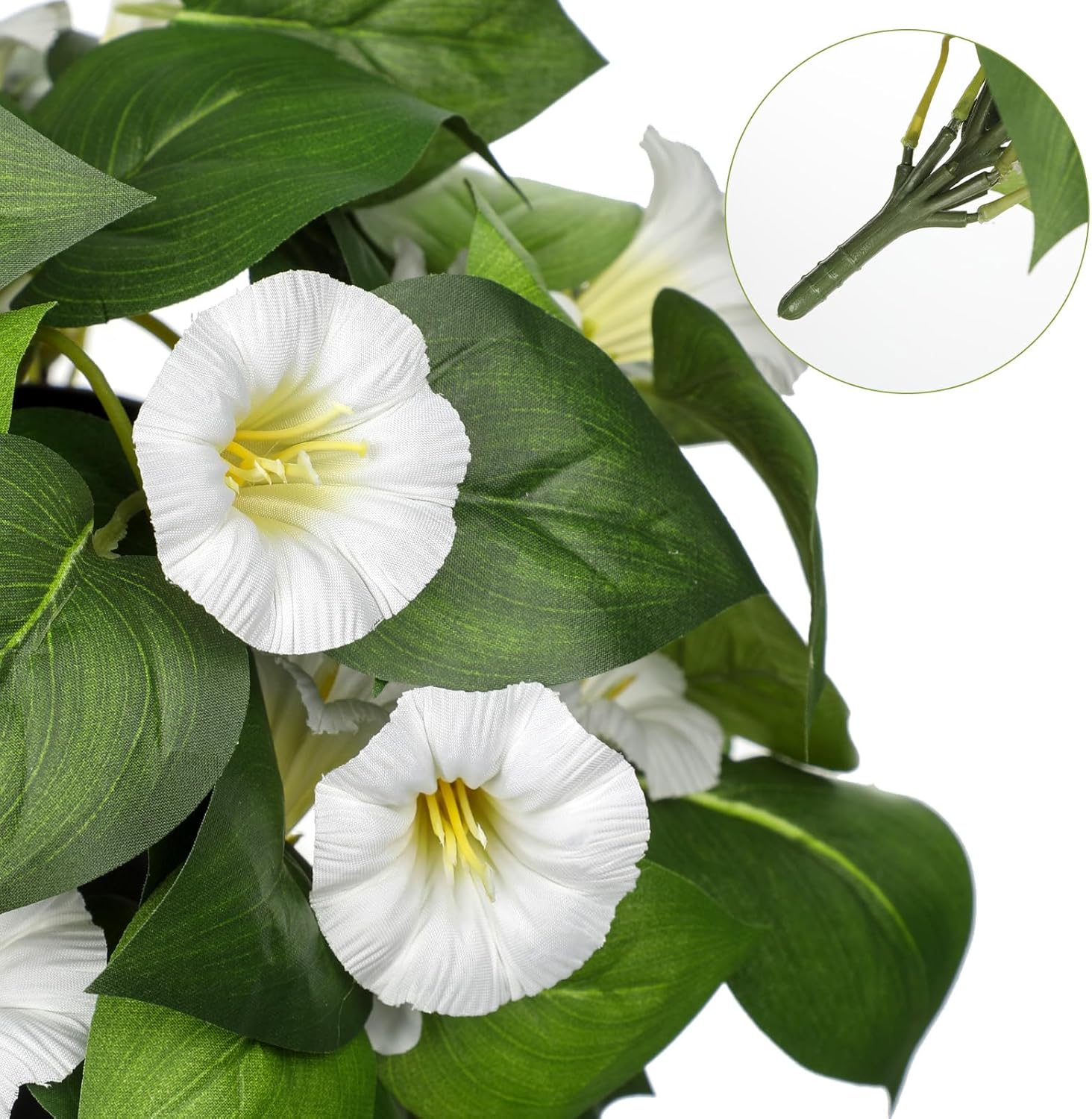 Briful Artificial Hanging Flowers 2 Pack White