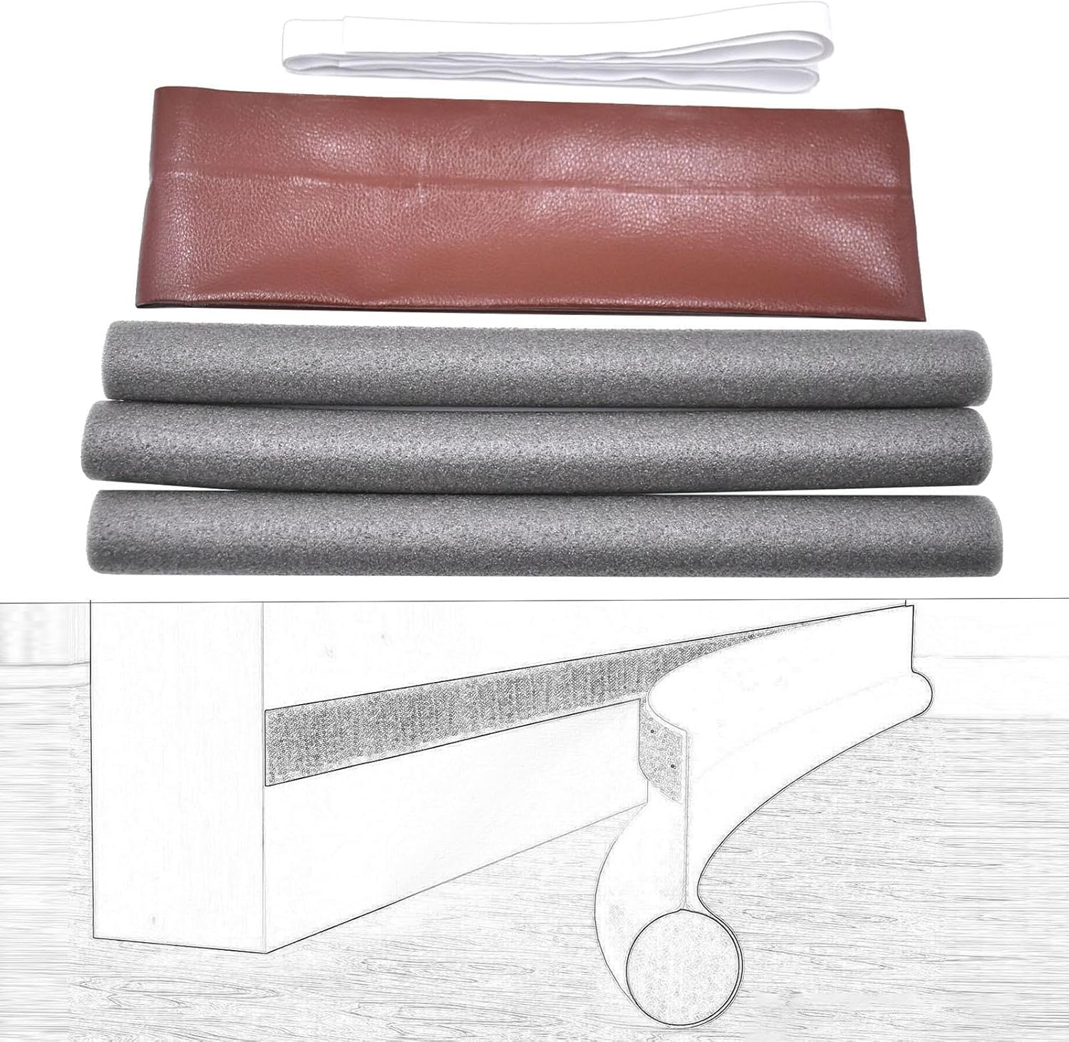 JISADER Door Draft Stopper Dustproof Windproof Waterproof Brown
