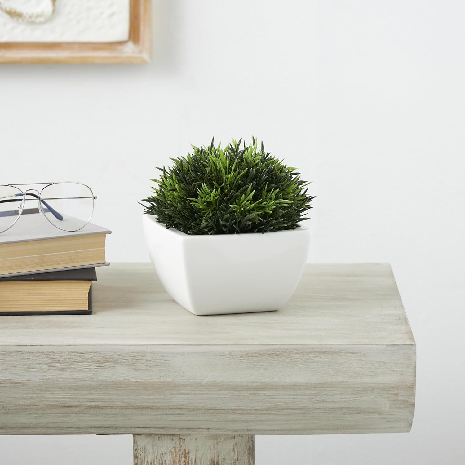 Deco 79 Faux Foliage Artificial Plant with White Ceramic Pot