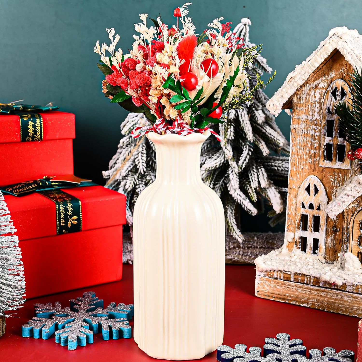 VAIPI 10 Pack Christmas Decor Mini Dried Flower Bouquets