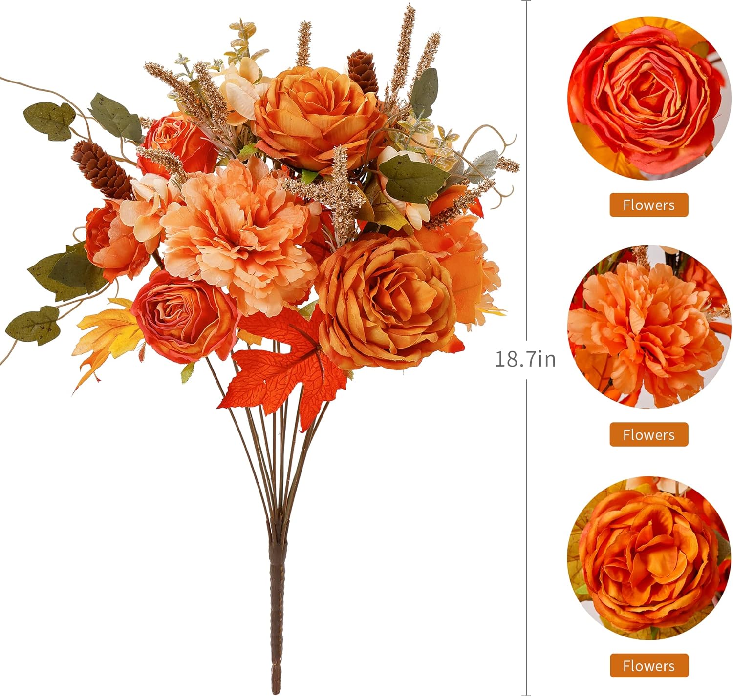 Thanksgiving Decorations 2Pcs Artificial Fall Flowers