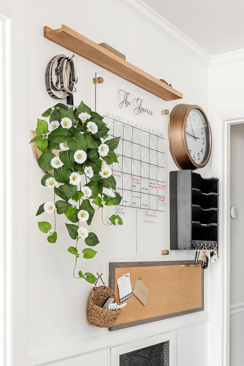 Briful Artificial Hanging Flowers 2 Pack White