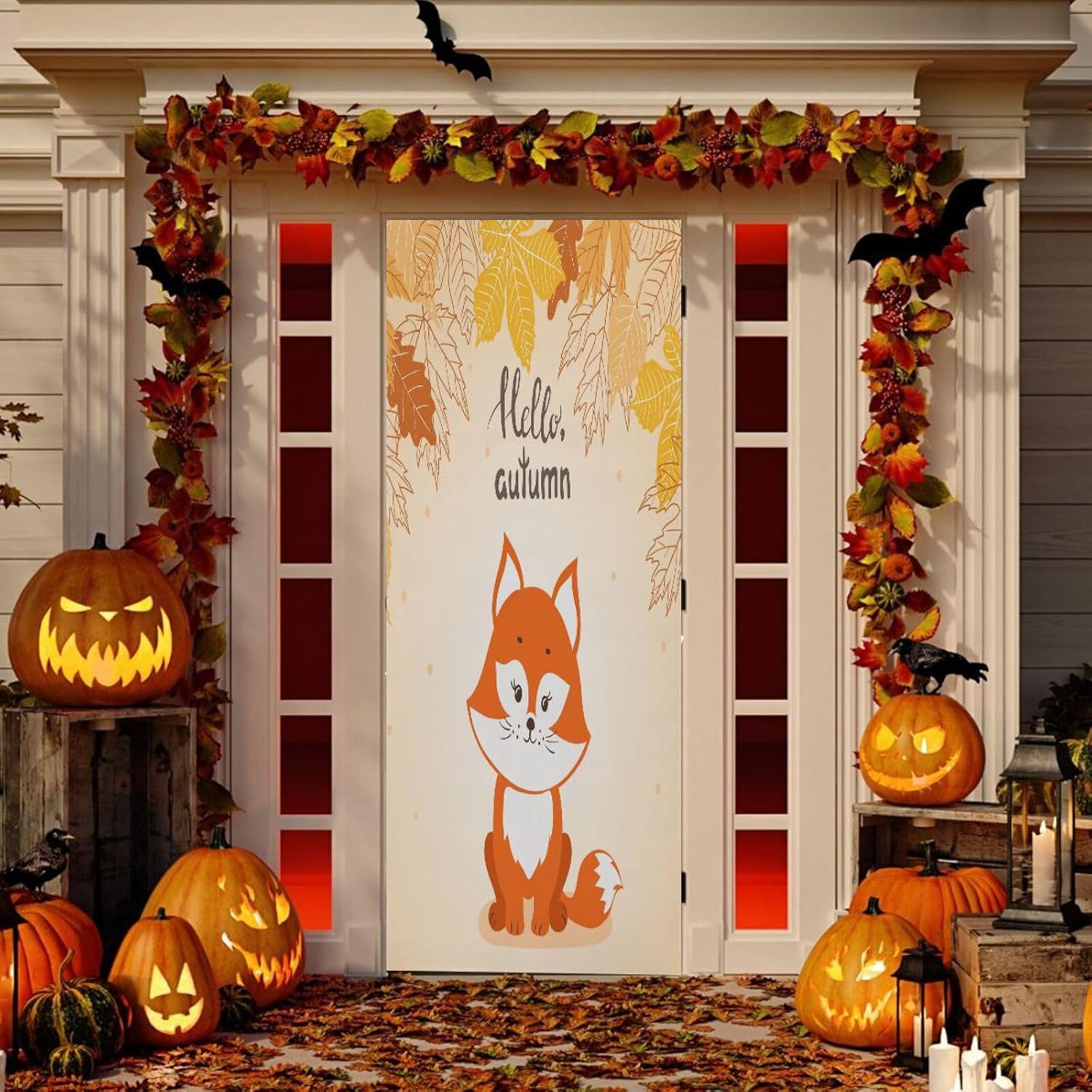 Susiyo Autumn Halloween Door Cover Decor 32x79