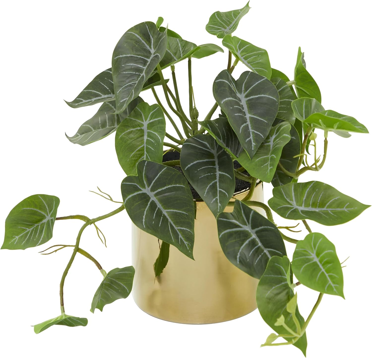 Deco 79 Faux Pothos Artificial Plant with Gold Porcelain Pot