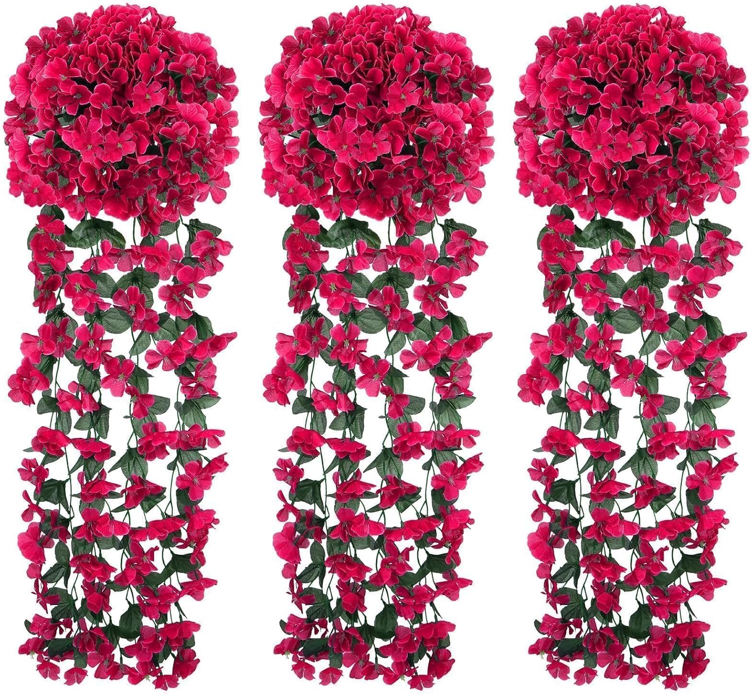 3 PCS Artificial Hanging Plants for Outdoor Decor