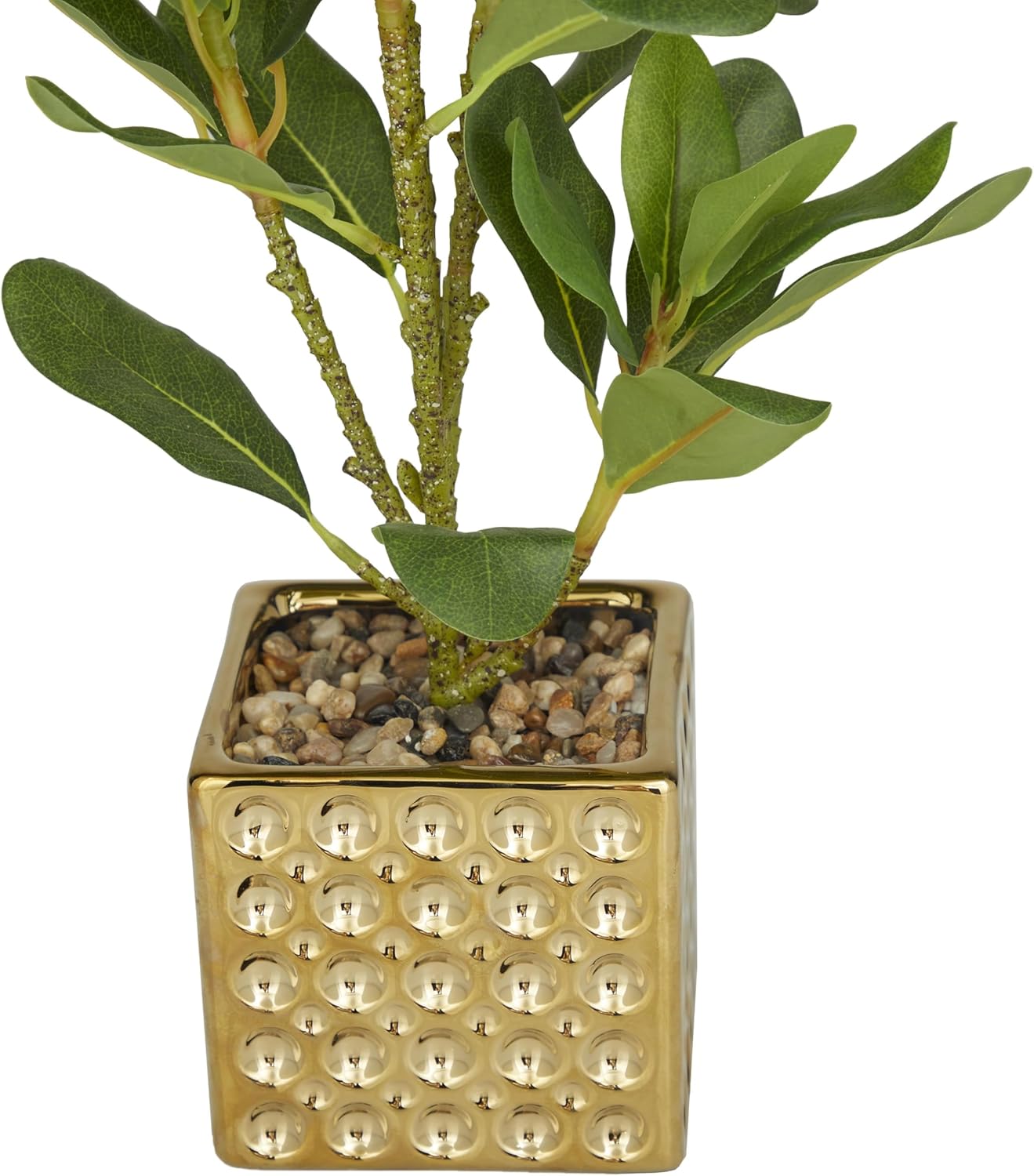 Deco 79 Artificial Bay Laurel Plant with Gold Porcelain Pot