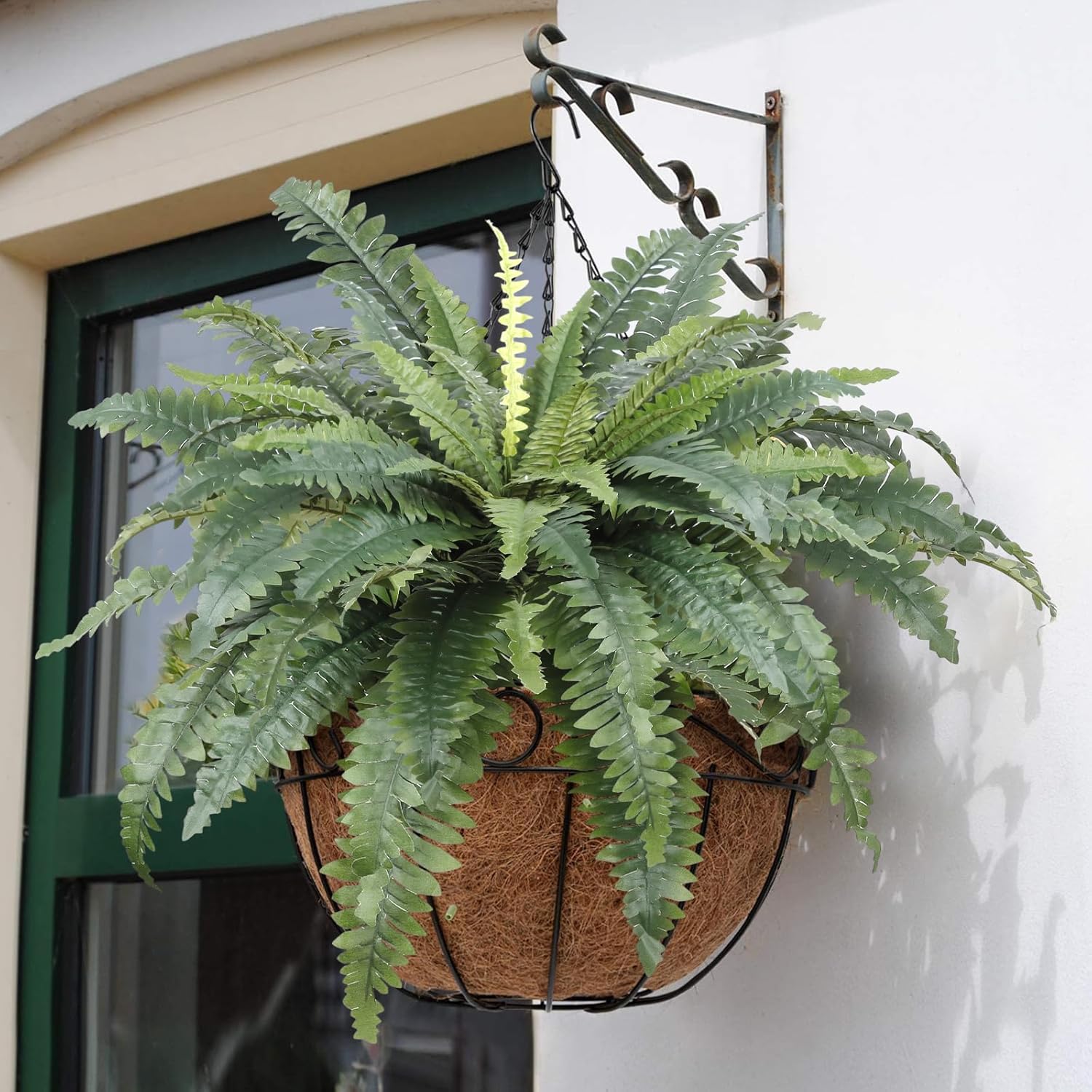 TOCHGREEN Artificial Ferns 2pcs Outdoor Decor 30 Diameter
