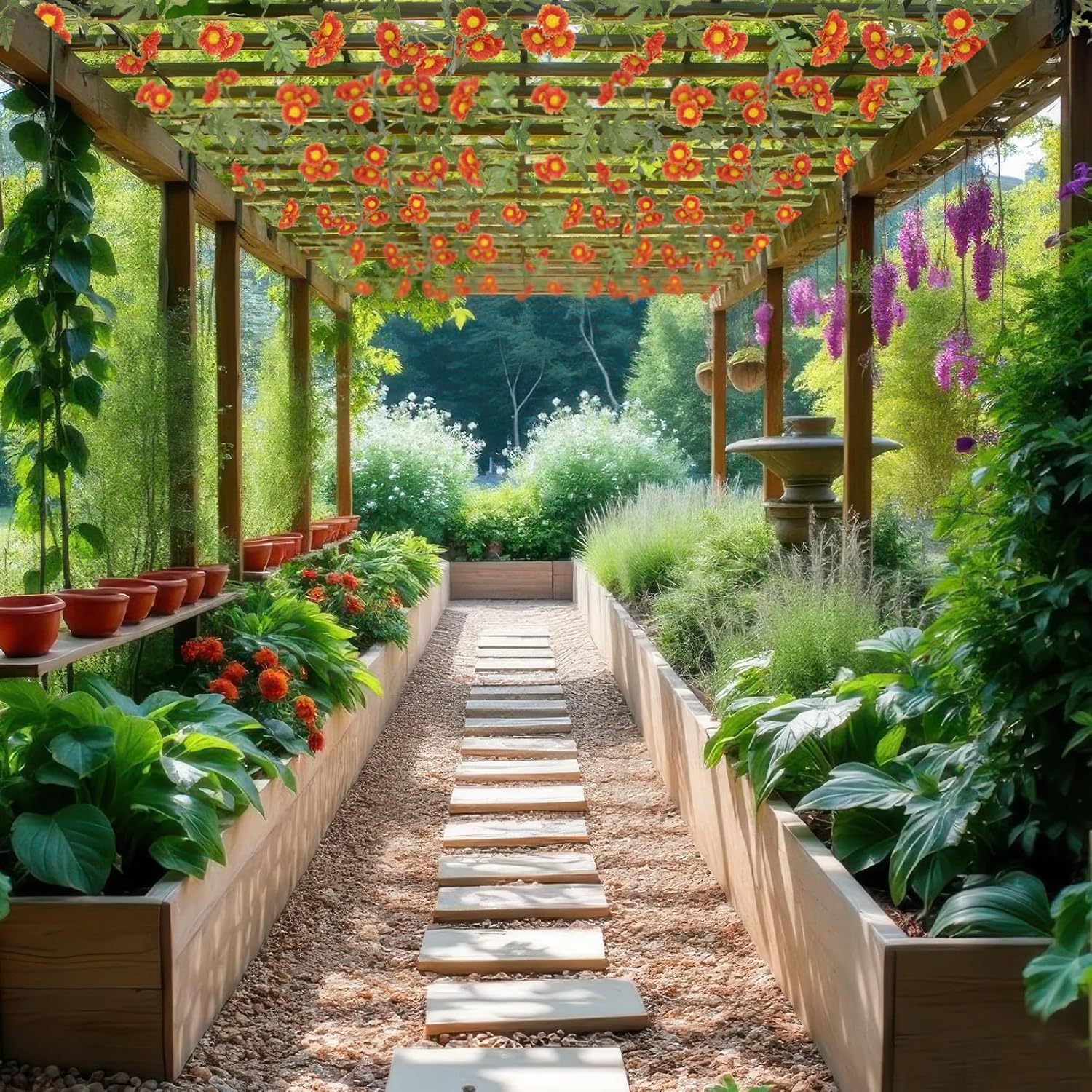 2 Pcs Wildflower Garland for Spring and Summer Decor