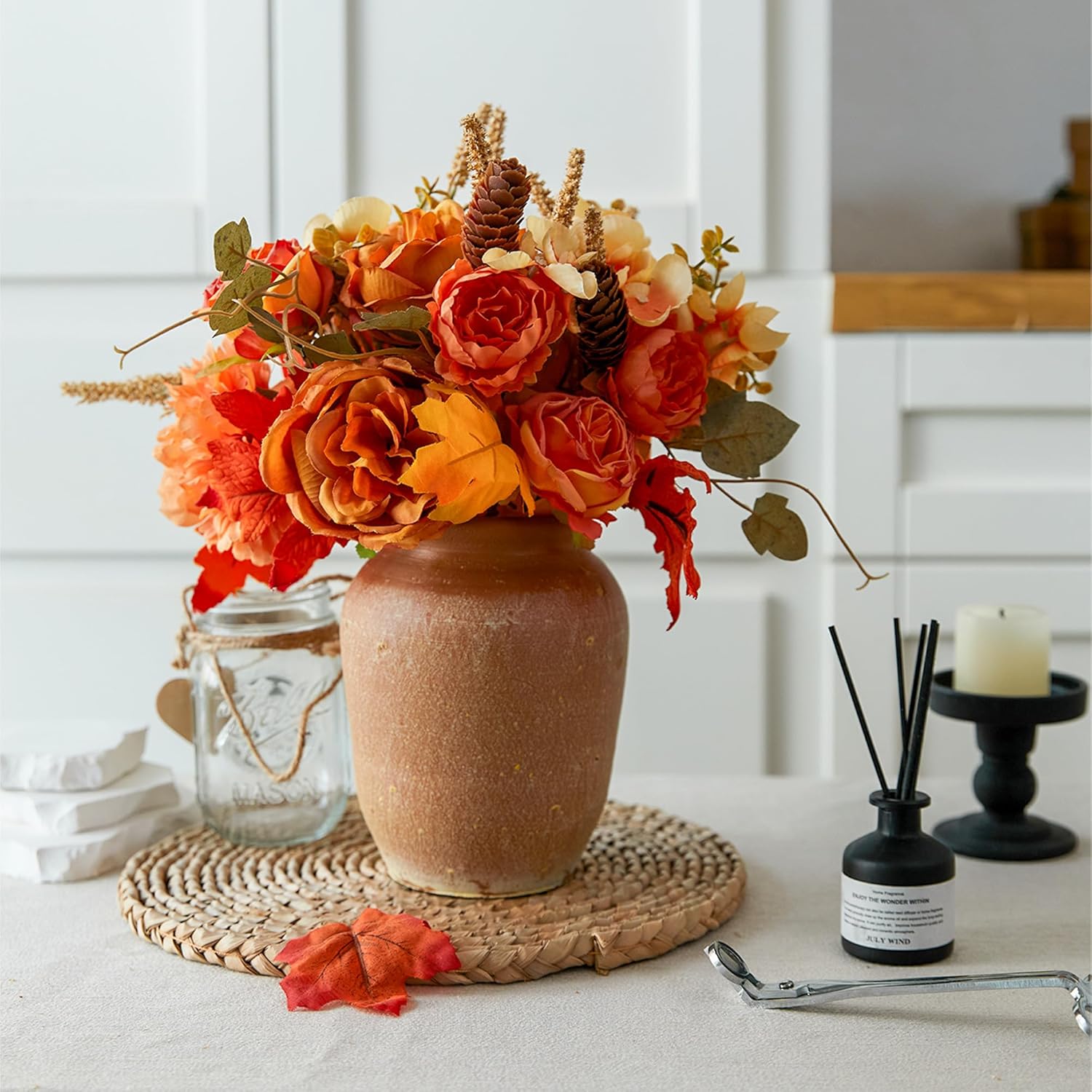 Thanksgiving Decorations 2Pcs Artificial Fall Flowers