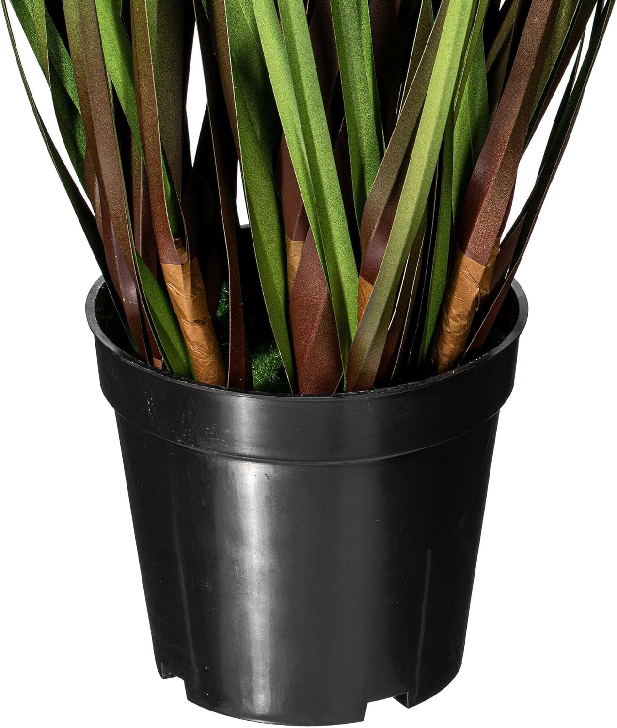 Vickerman 36 Inch Artificial Grass and Eucalyptus Plant with Black Pot
