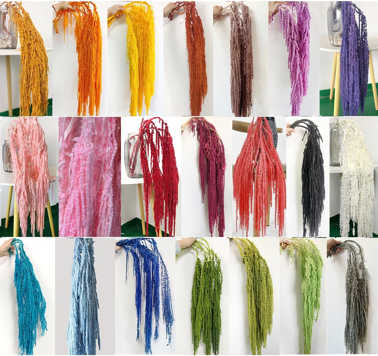 5 Piece Amaranthus Flower Dried Hanging Wedding Decor Red