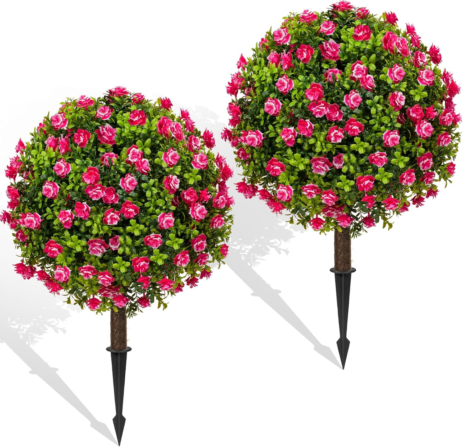 Artificial Topiary Ball with Ground Spike Set of 2 1