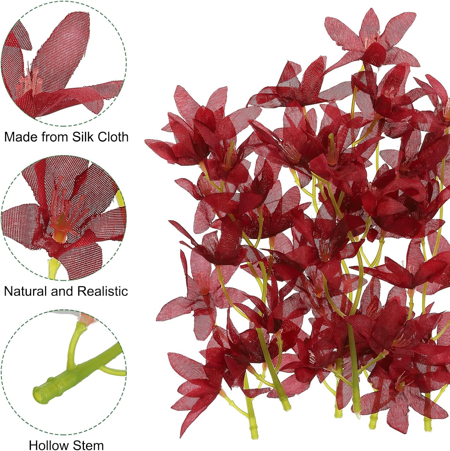 PATIKIL 7 Inch Artificial Orchid Flowers 16 Pcs