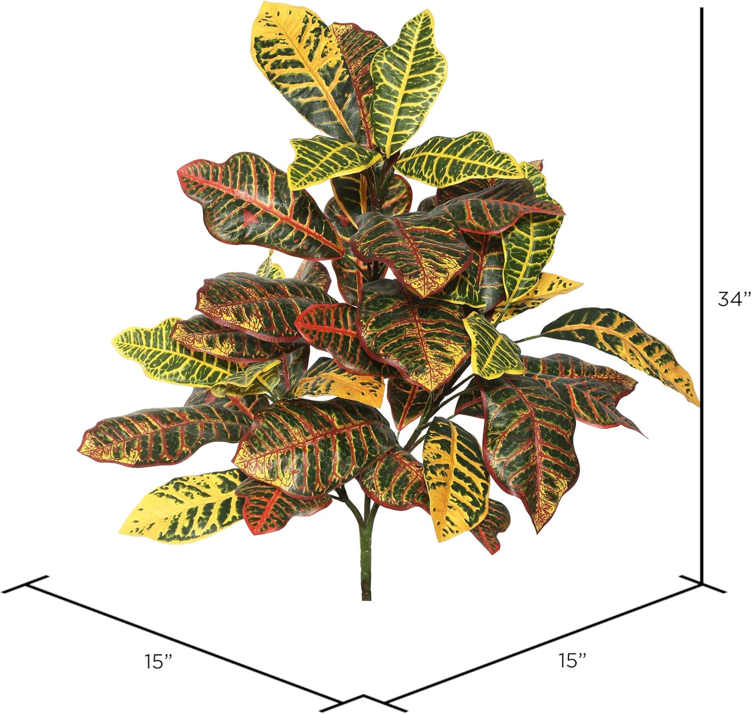 Vickerman 34 Inch Artificial Green and Orange Croton Plant
