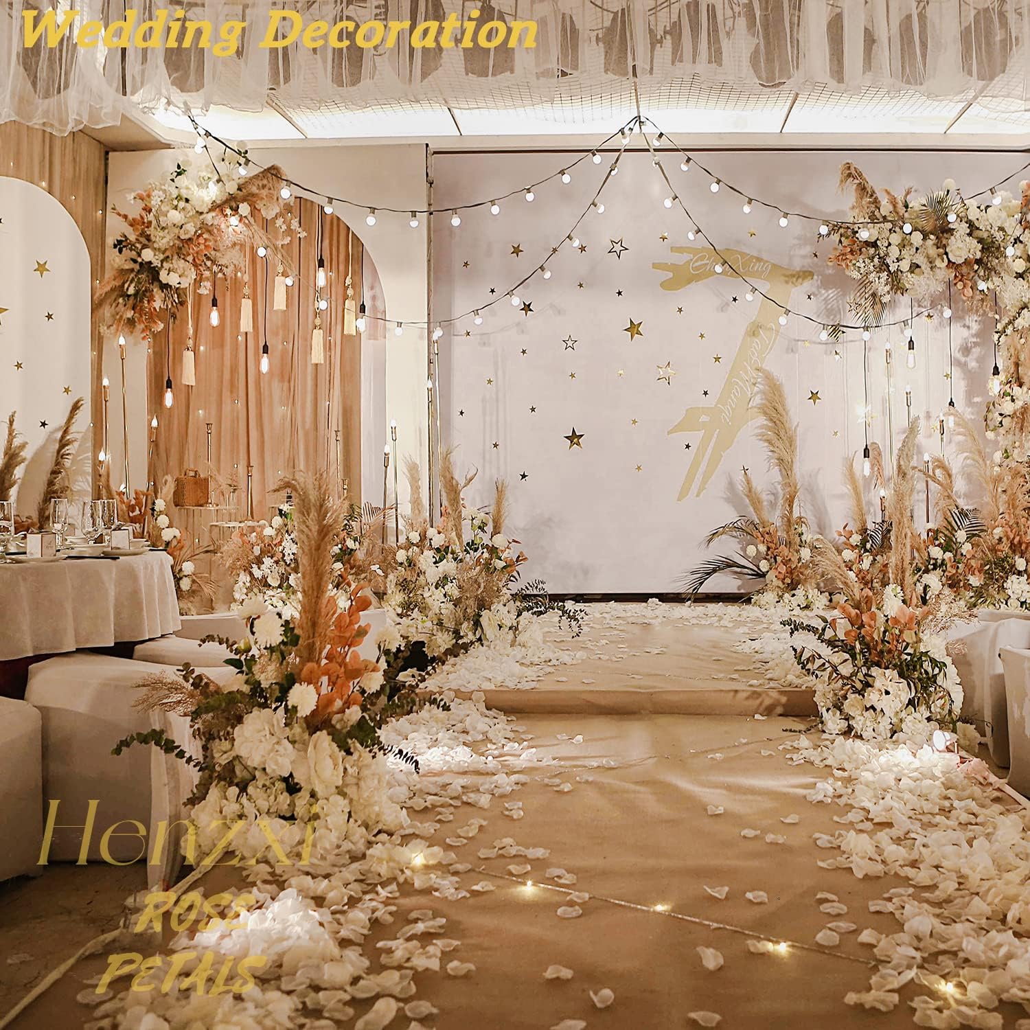 Henzxi 1000 Pcs Artificial Rose Petals Ivory