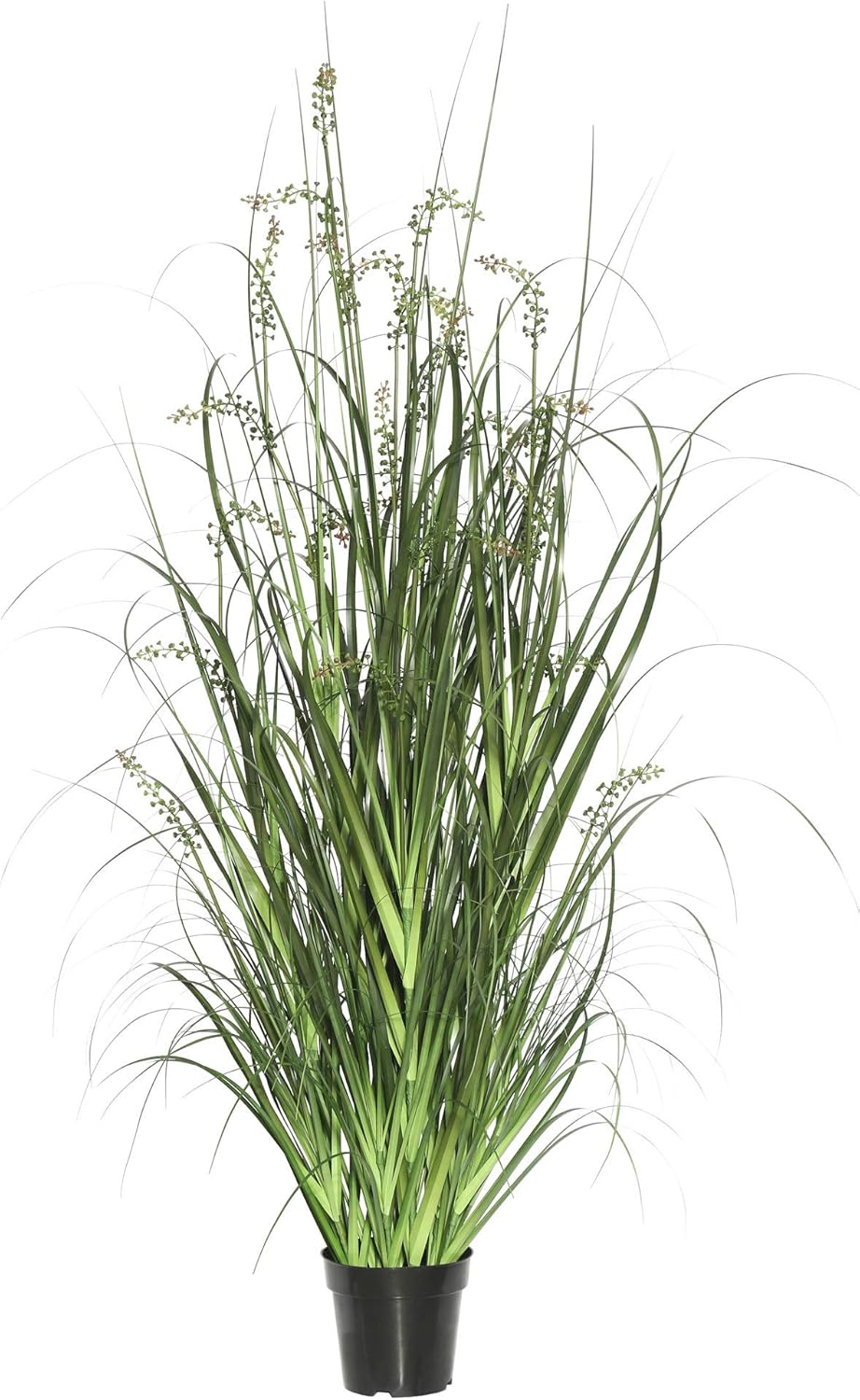 Vickerman 24 Inch Artificial Sheeps Grass with Black Plastic Pot